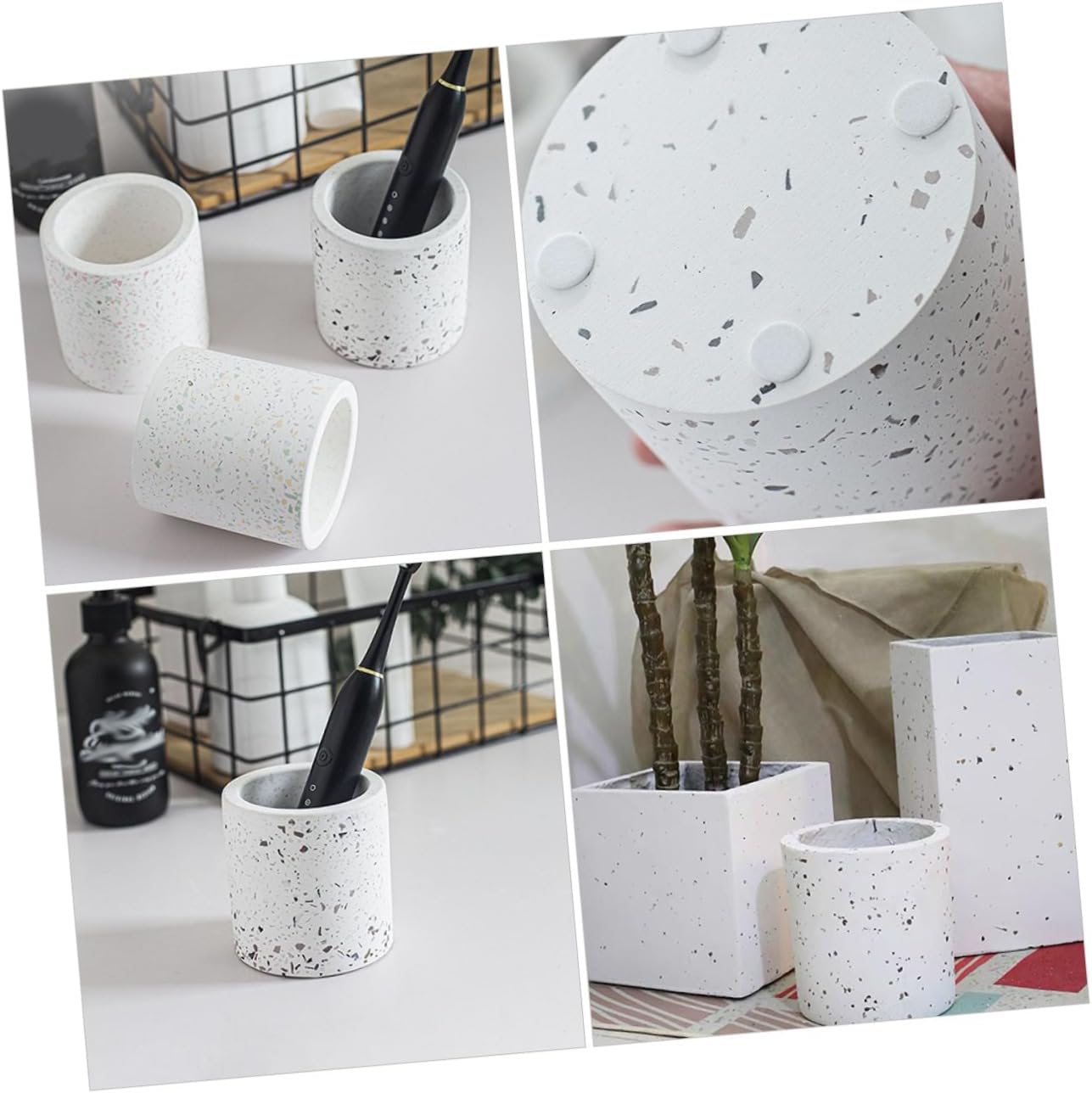 Bathroom Storage Cup Toothbrush Holder 2-in-1 Organizer