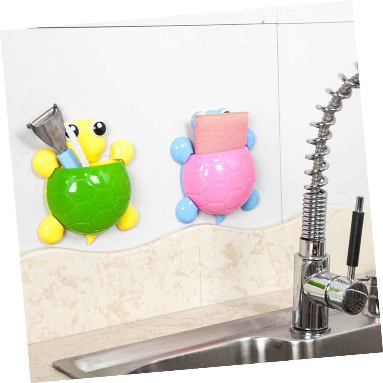 Suction Cup Toothbrush Holder with Turtle Design