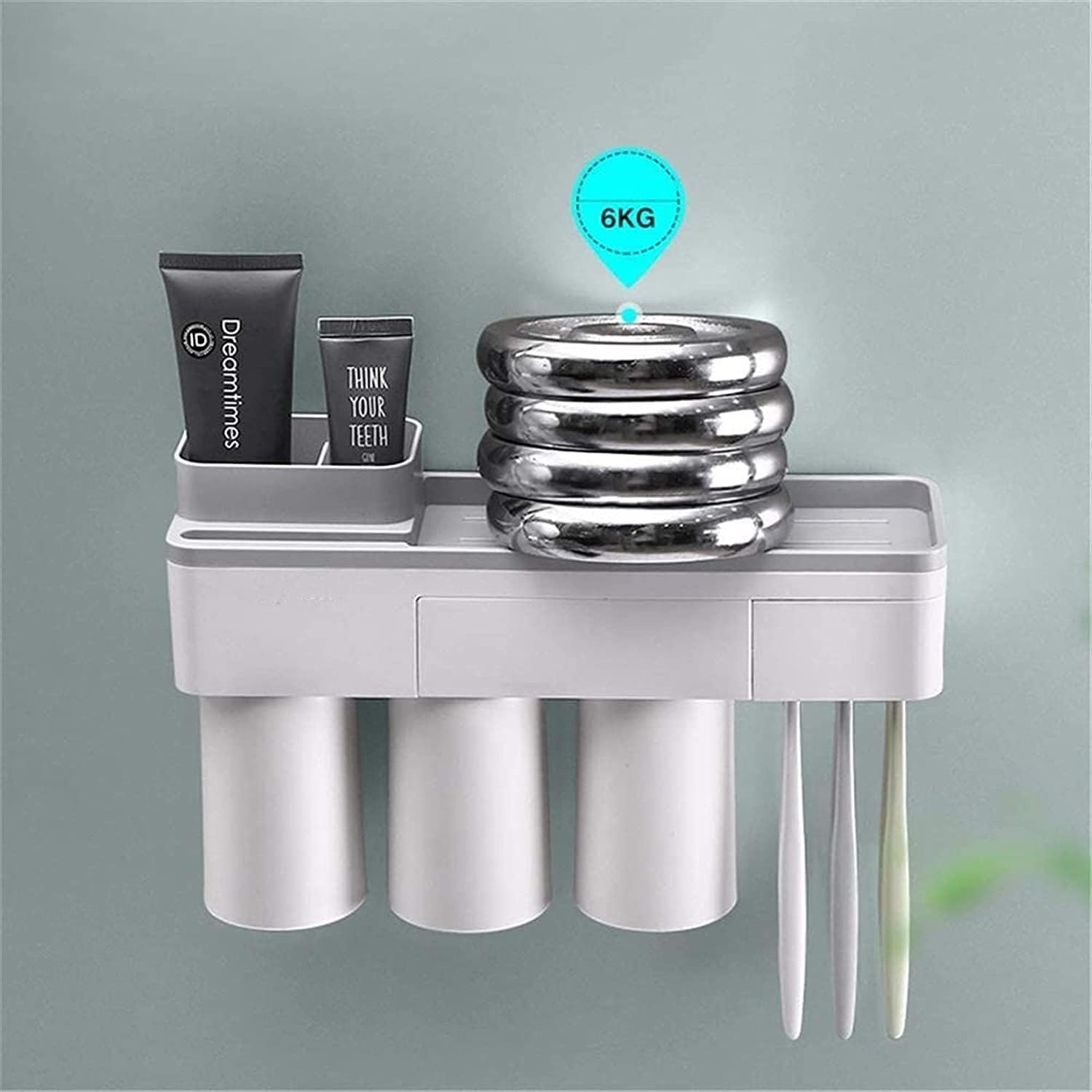 KAABETO Portable Toothbrush Holder with 2 Cups and Drawer