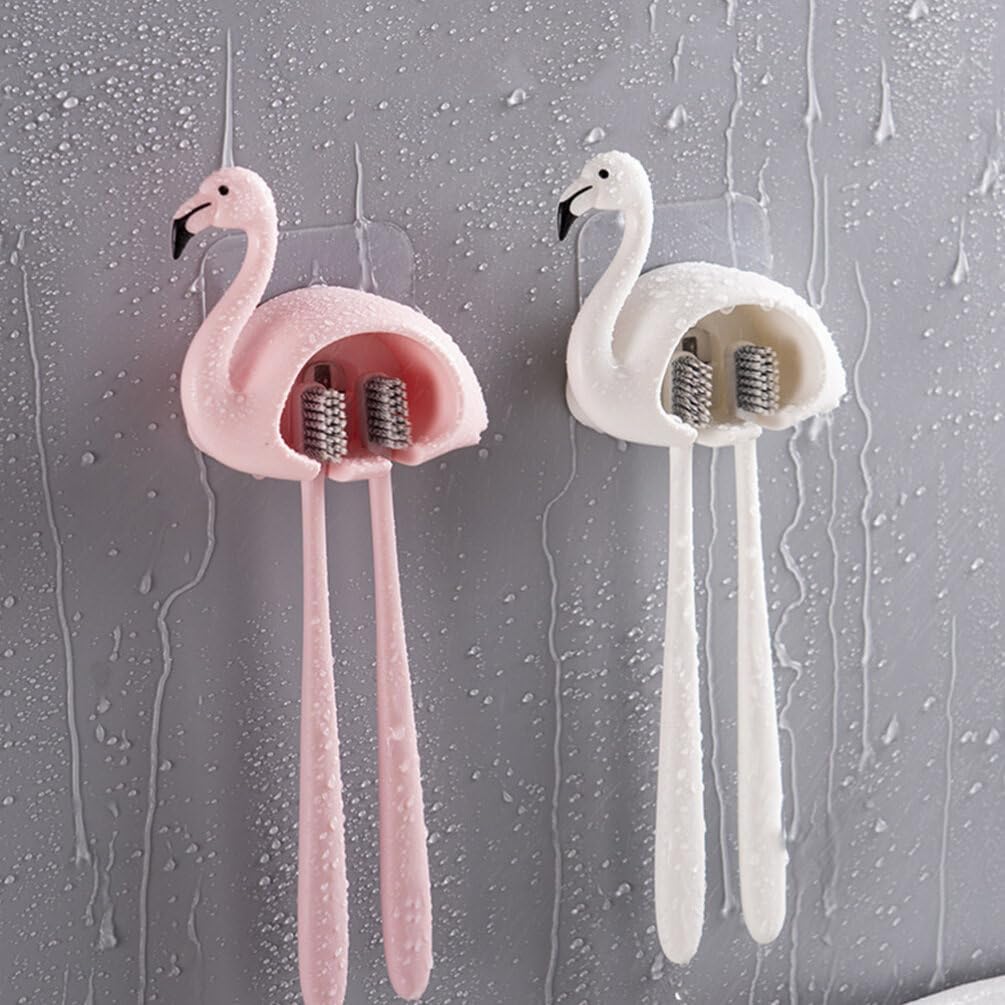 Zerodeko 2pcs Suction Cup Toothbrush Holder Wall Mounted Organizer for Bathroom