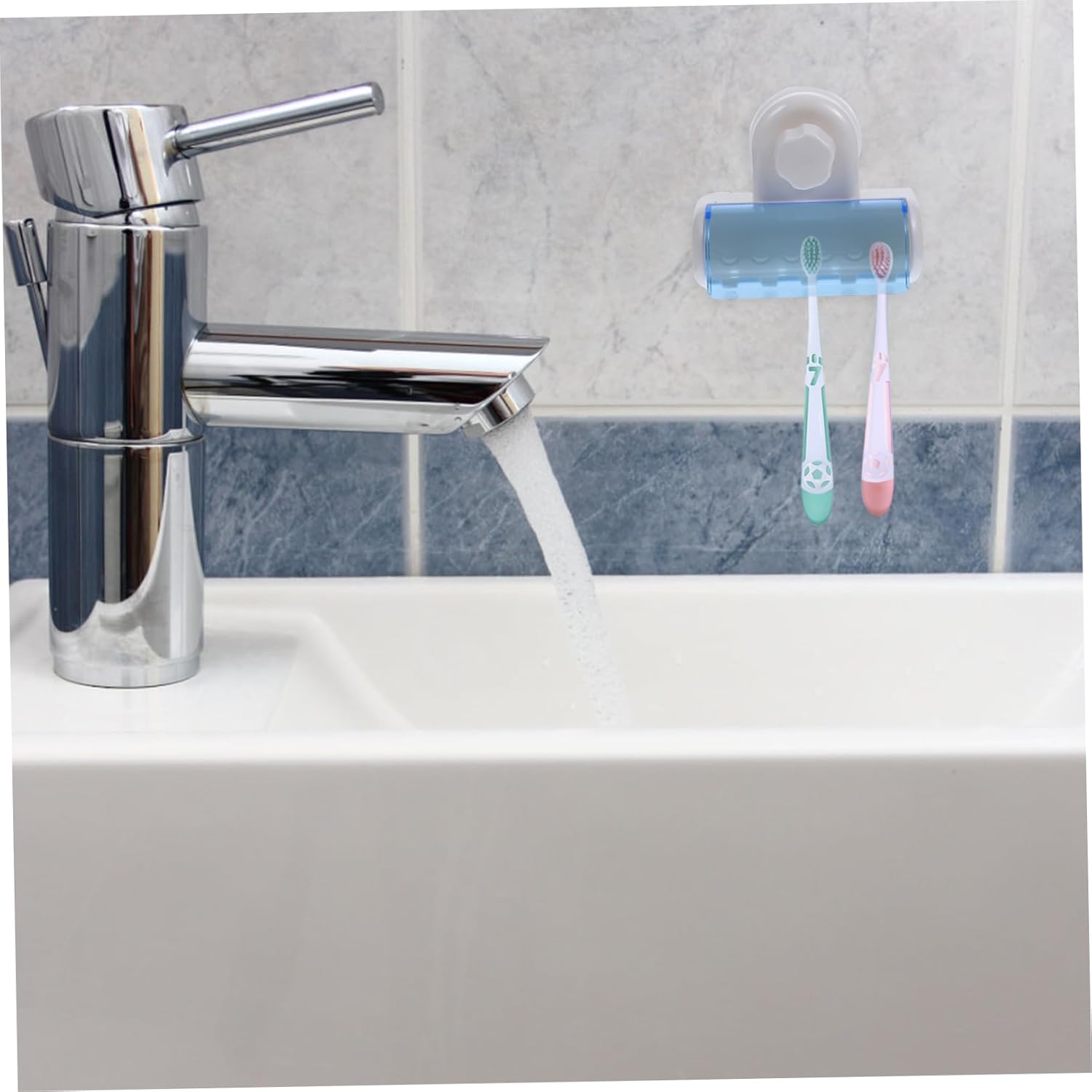 GLEAVI 2Pcs Wall Mounted Toothbrush Holder for Bathroom Space Saving Organizer