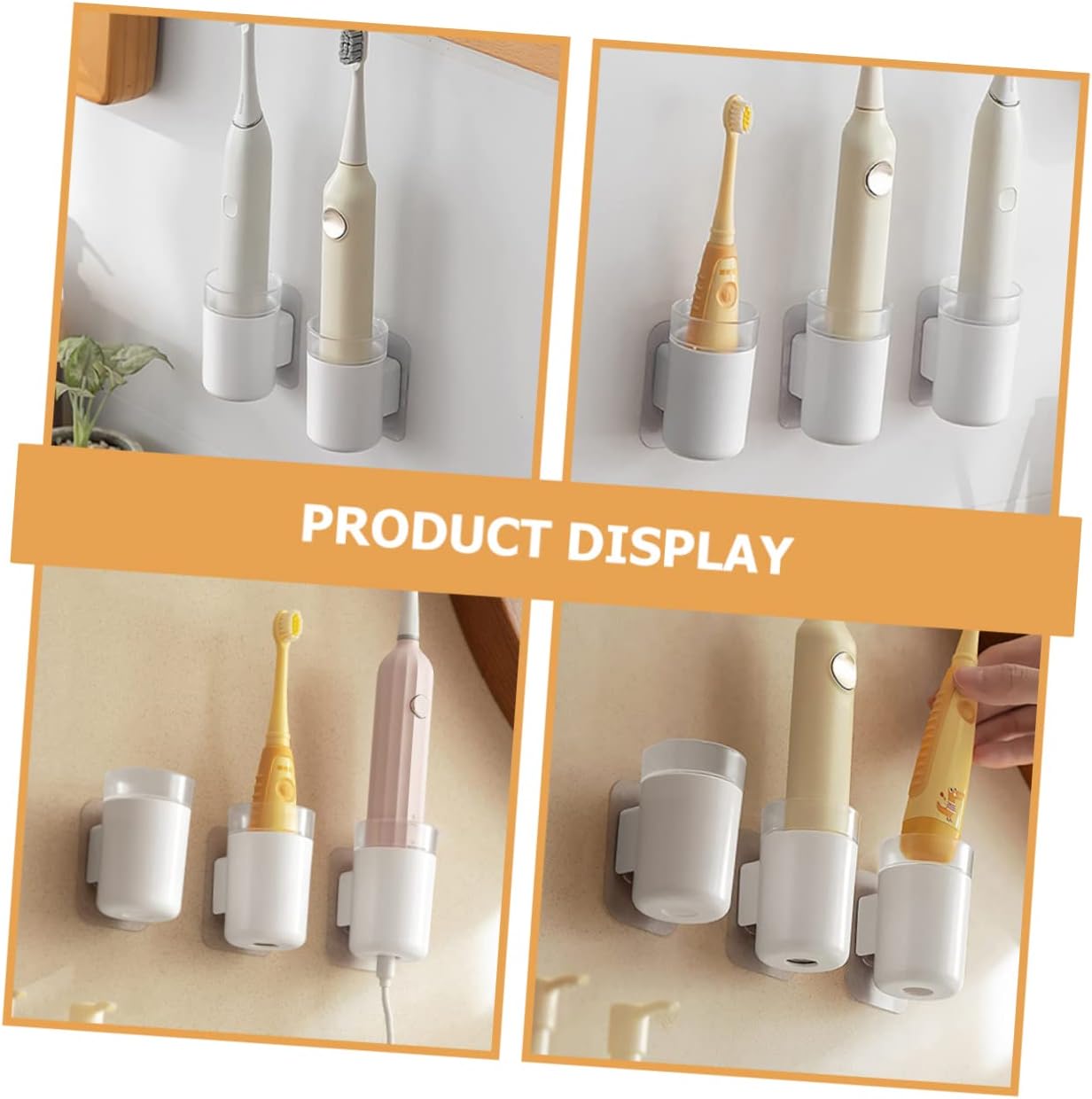 Ciieeo 3Pcs Wall-Mounted Toothbrush Holder for Family