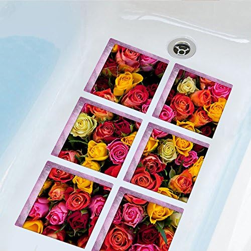 ChezMax 3D Flower Bathtub Stickers 6 Pcs 59 X 59