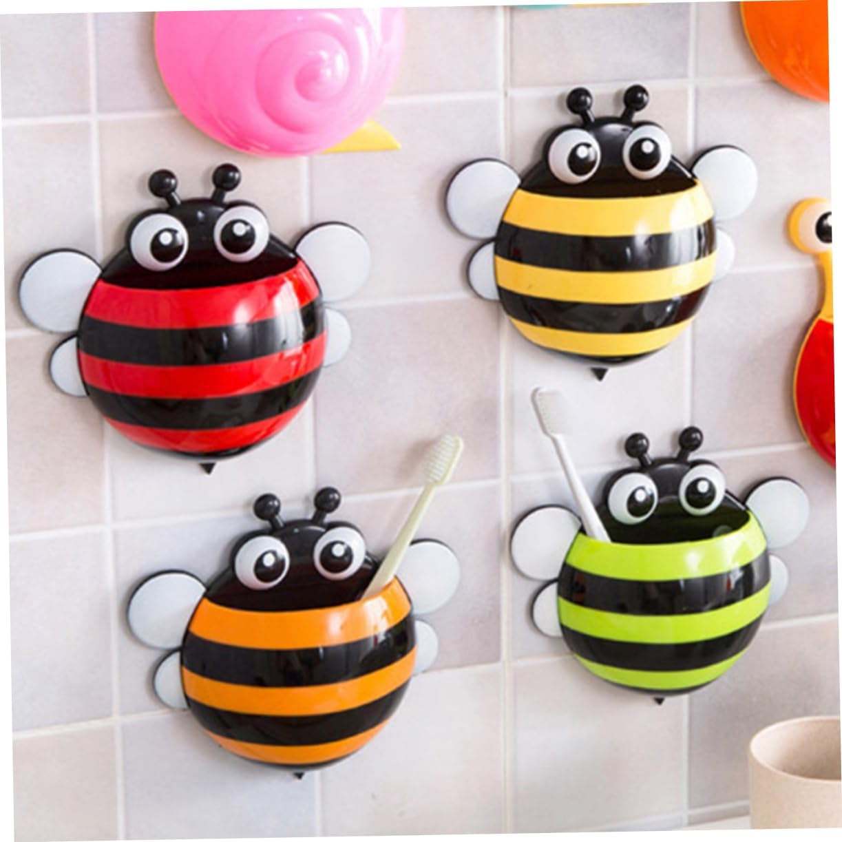 Garneck Wall Mount Toothbrush Holder with Suction Cup