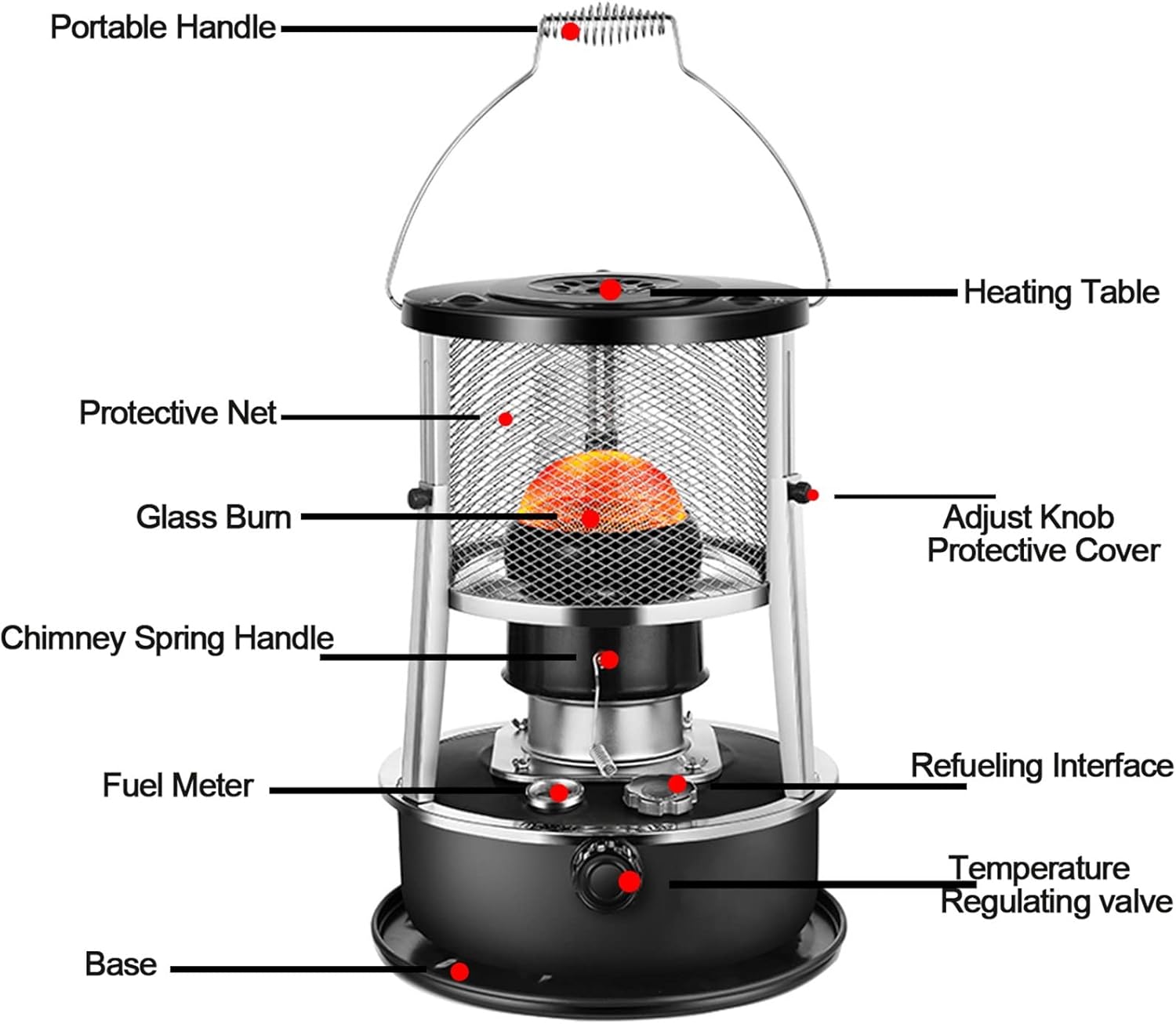 JJ Home Kerosene Heater Non Electric Indoor Outdoor Portable