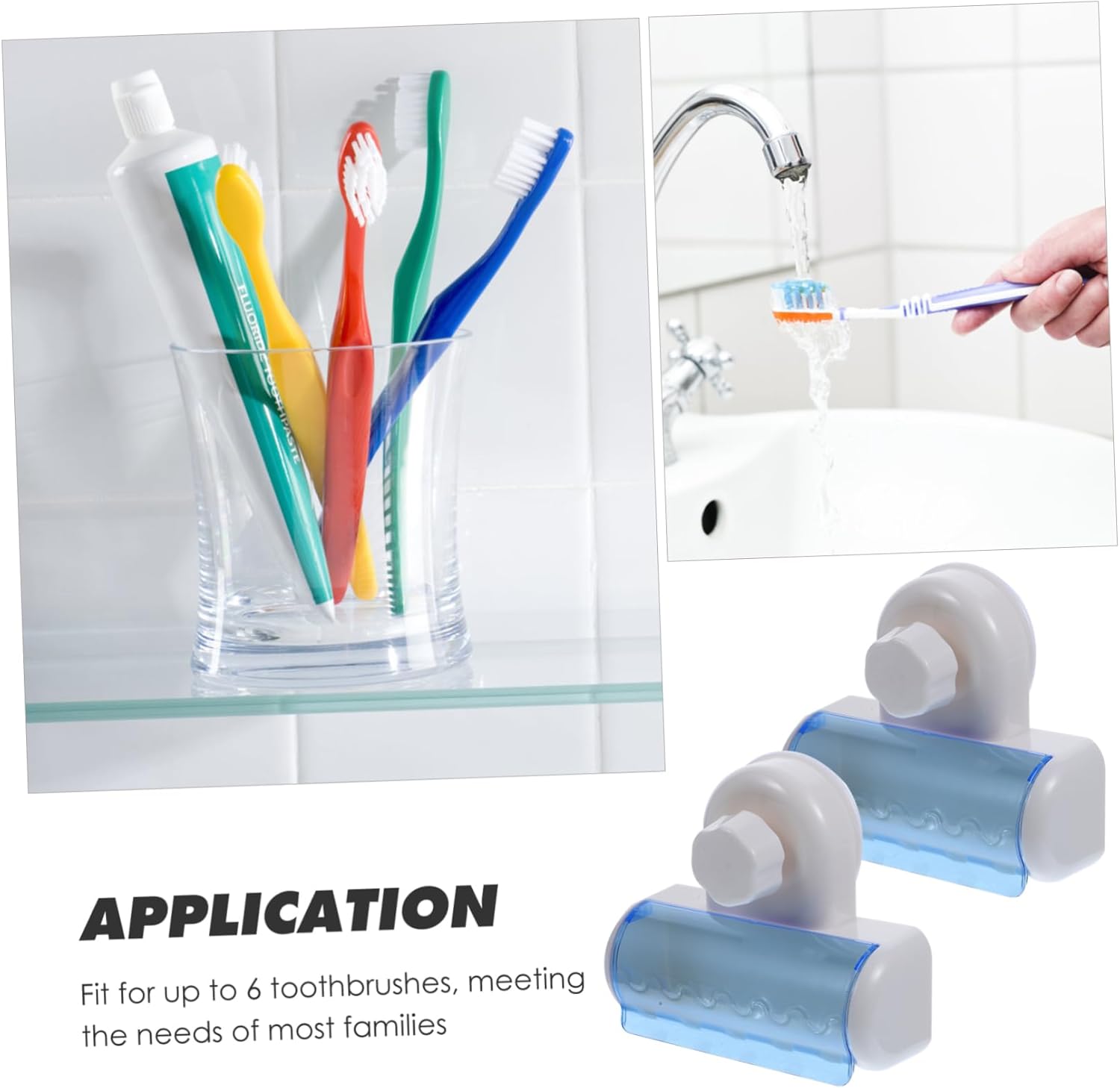 Wakauto 2Pcs Wall Mounted Toothbrush Holder