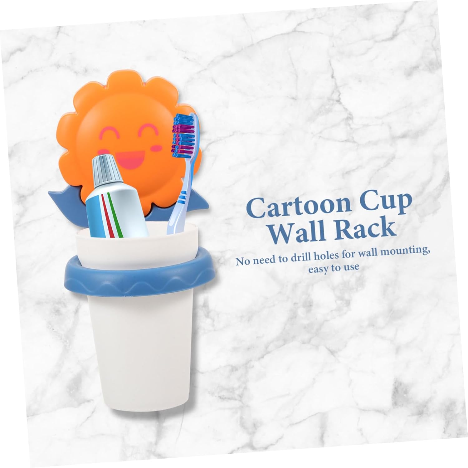 Cartoon Toothbrush Holder Wall Mount Organizer for Boys Girls