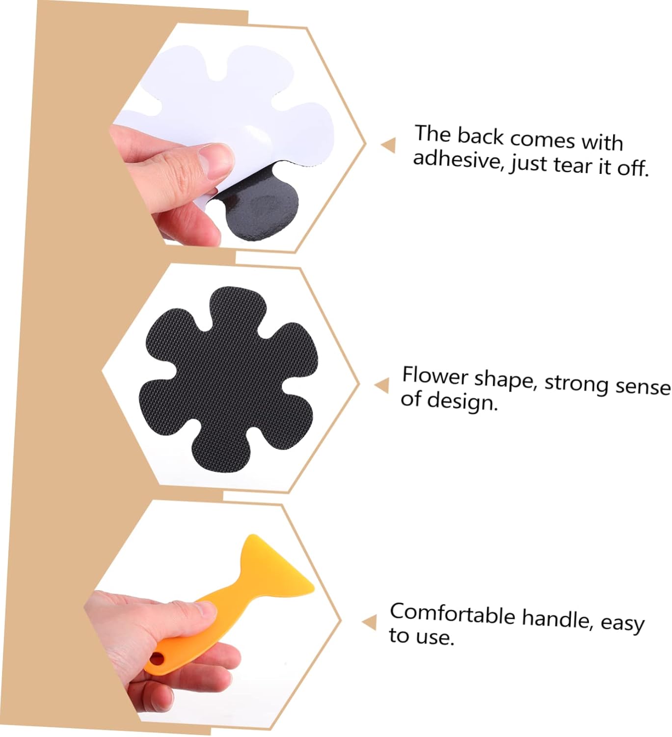 Happyyami 20pcs Flower Shaped Non-Slip Bath Tub Stickers