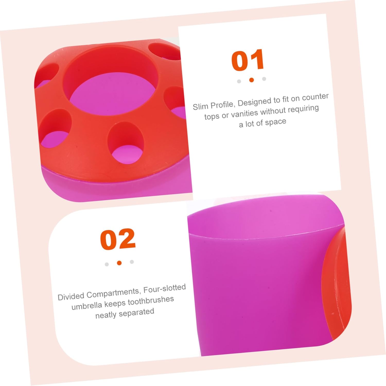 VOSAREA Toothbrush Holder with Purple Base Organizer 1