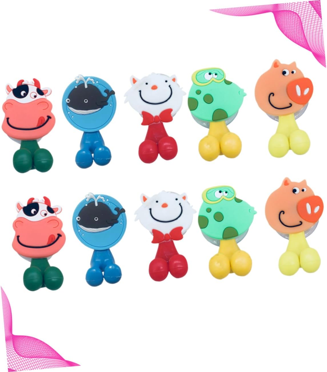 10pcs Cartoon Animal Toothbrush Holder Suction Cup Wall Mount 1
