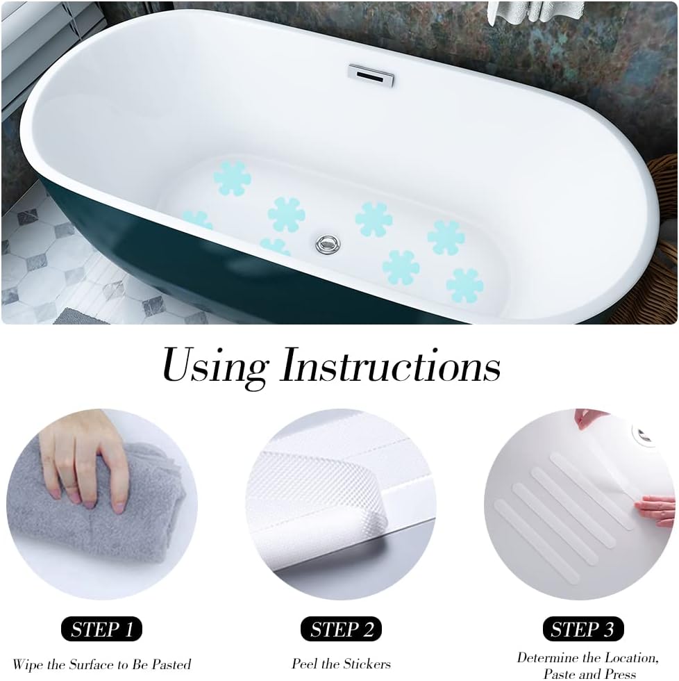 FULANDL 58PCS Non-Slip Bathtub Stickers Set