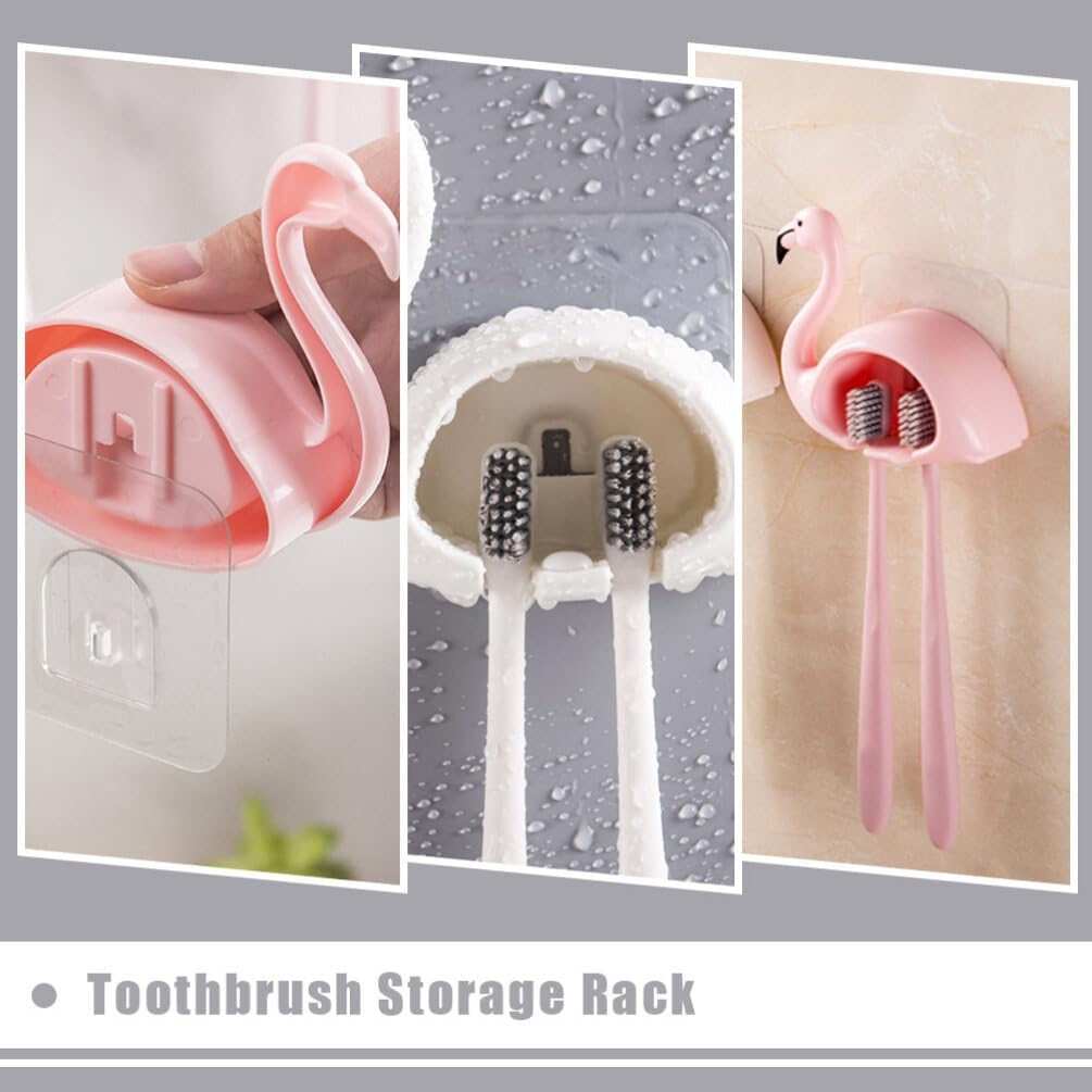 Zerodeko 2pcs Suction Cup Toothbrush Holder Wall Mounted Organizer for Bathroom