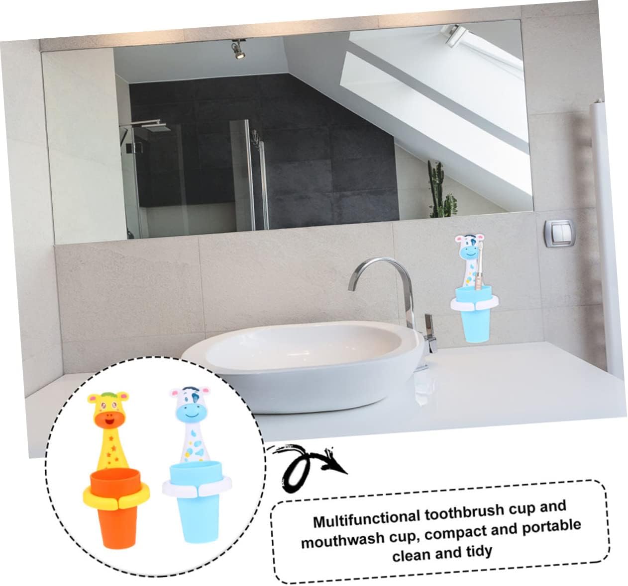 VALICLUD Cartoon Animal Toothbrush Holder 2 Sets