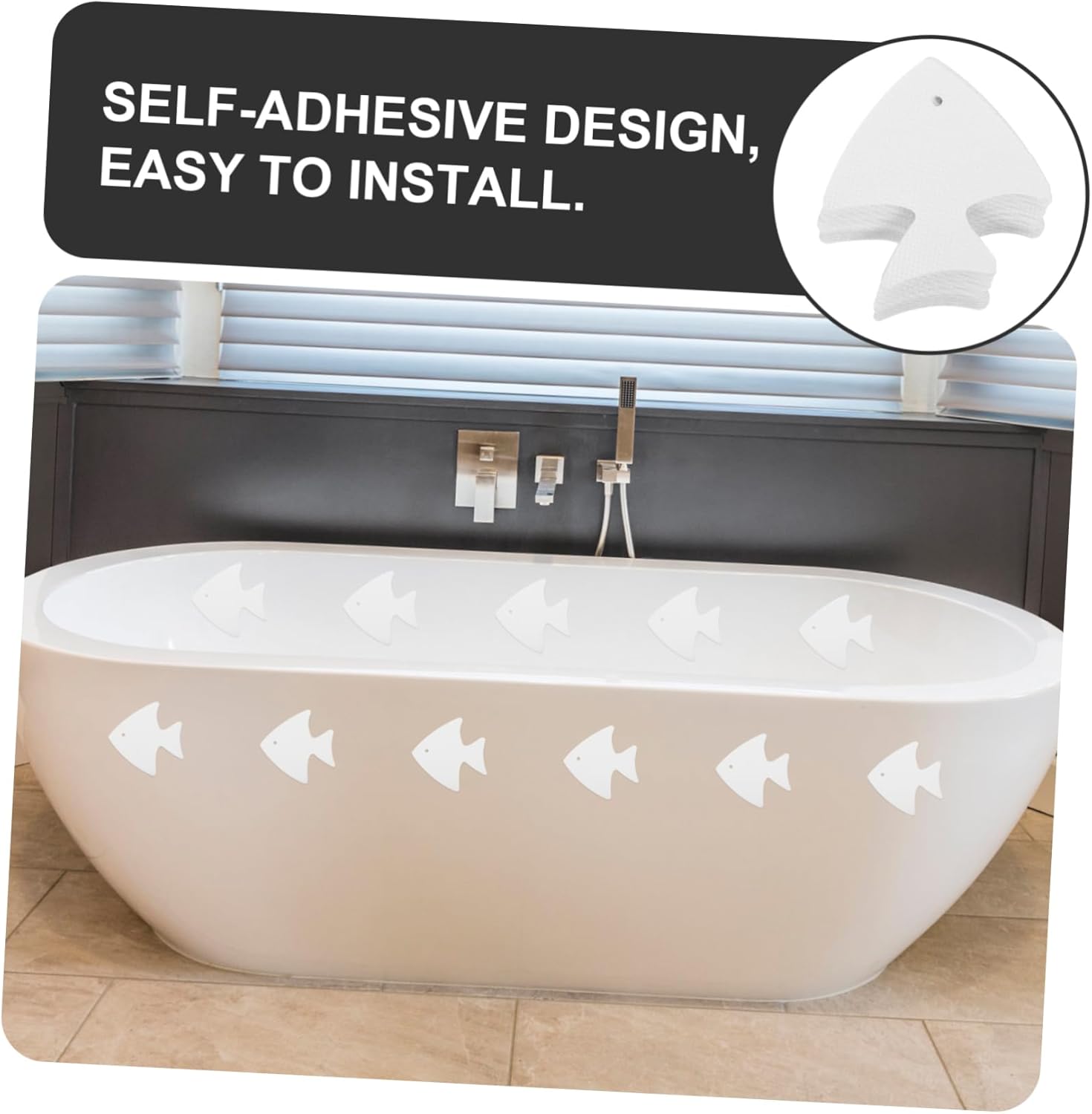 12Pcs Fish Shape Non-Slip Shower Stickers 1