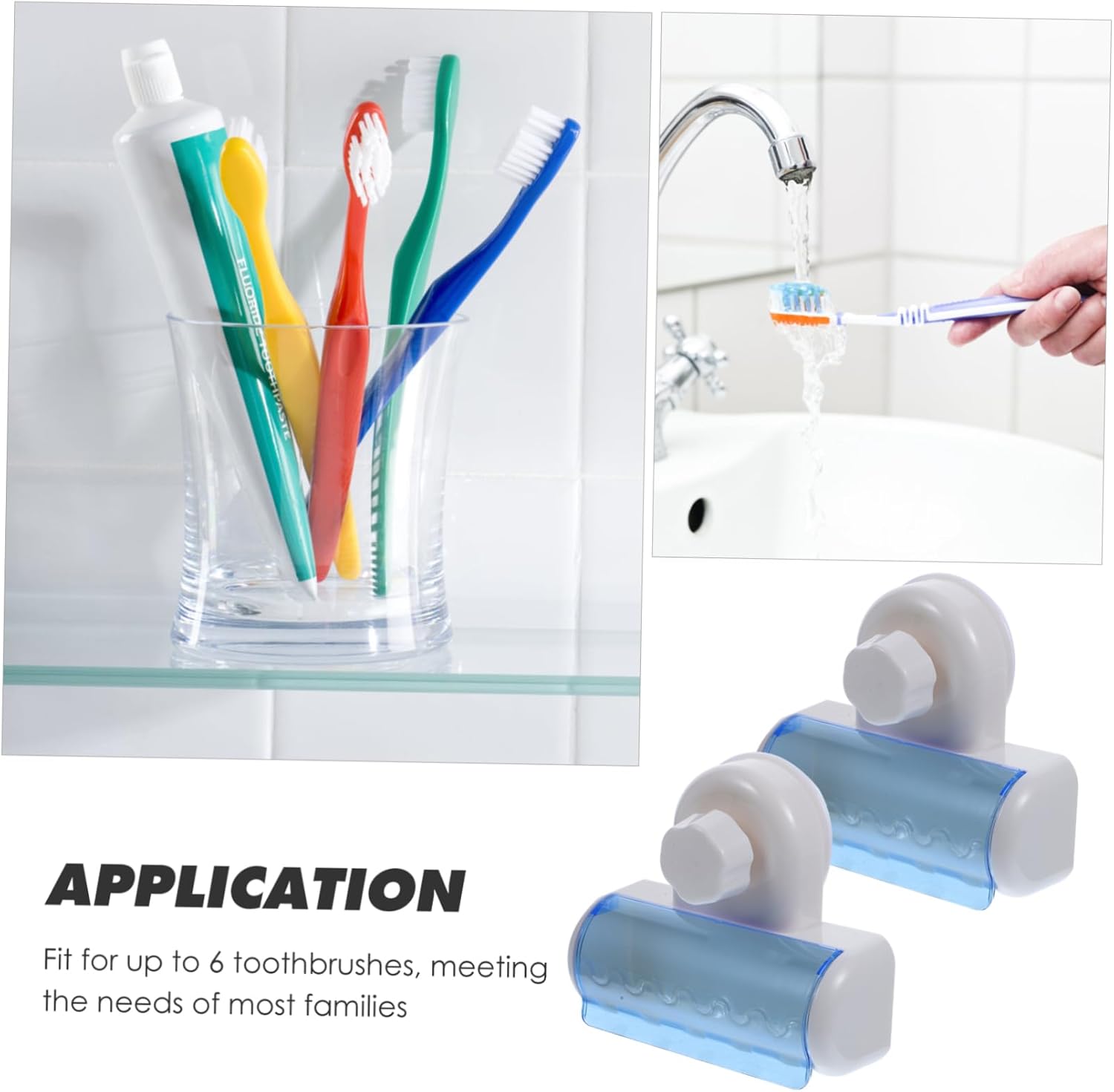 Mobestech 2pcs Wall Mounted Suction Toothbrush Holder
