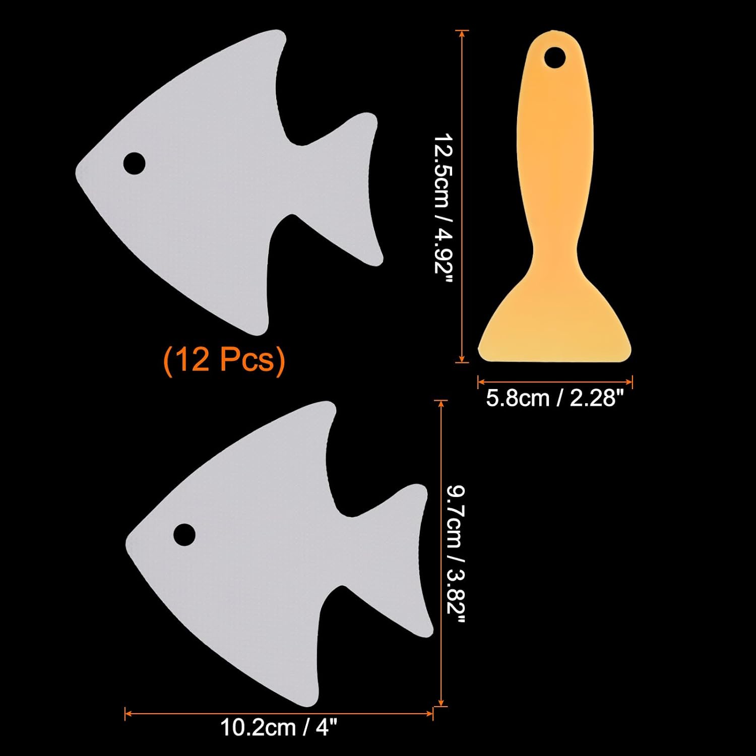 HARFINGTON 12pcs Fish Bathtub Stickers Set with Scraper