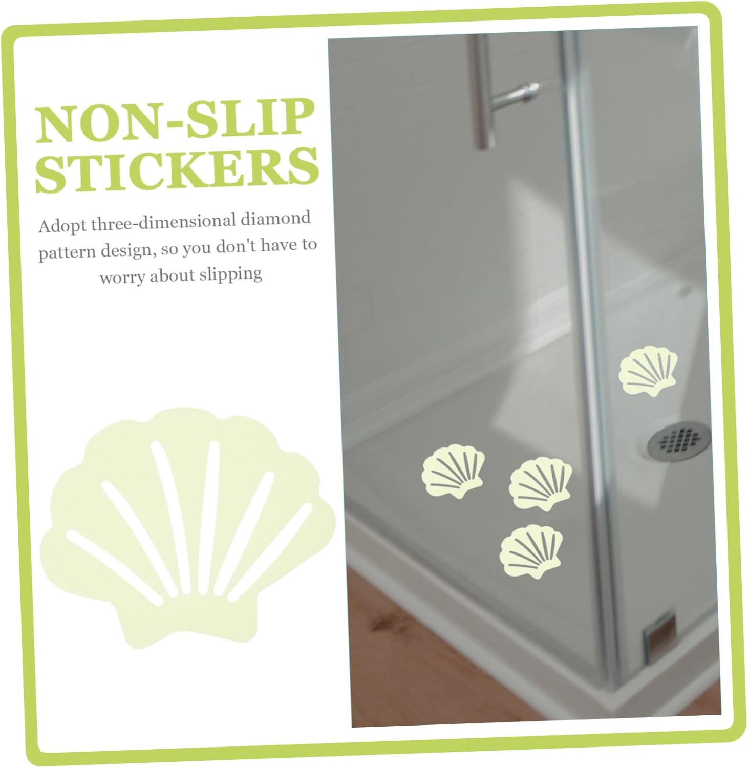 PRETYZOOM 30PCS Bathtub Non-Slip Stickers Shell Shape Decals