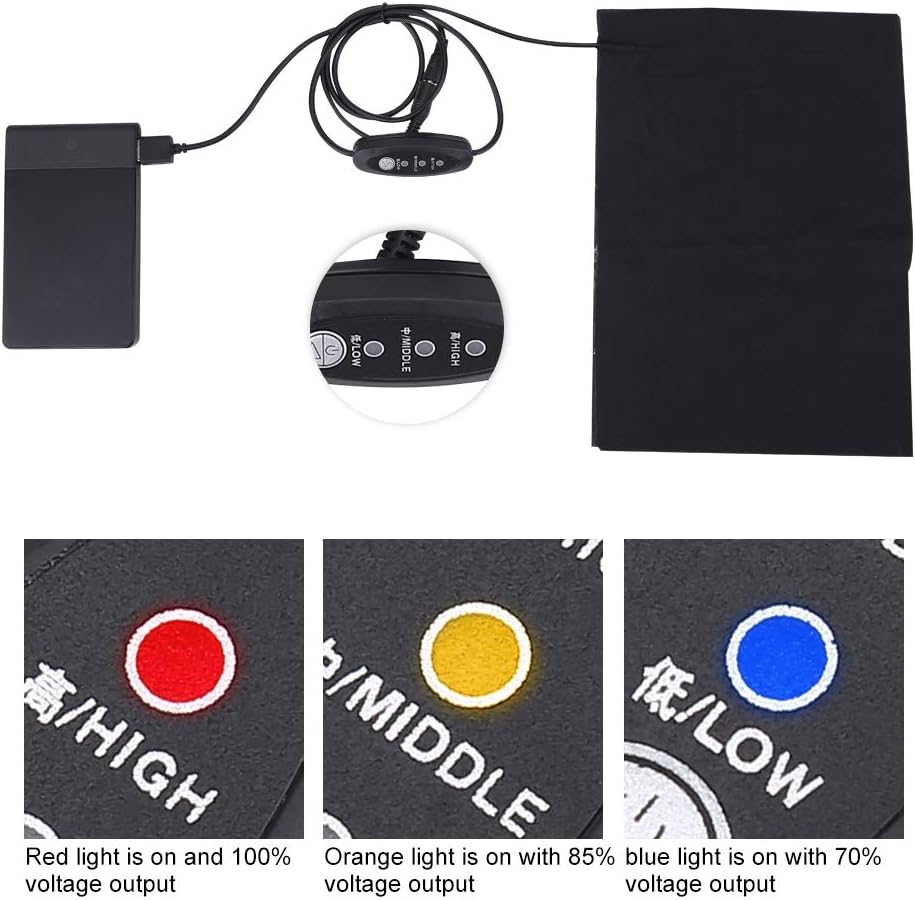 Zerone DC 5V USB Heated Pad with 3 Temperature Modes