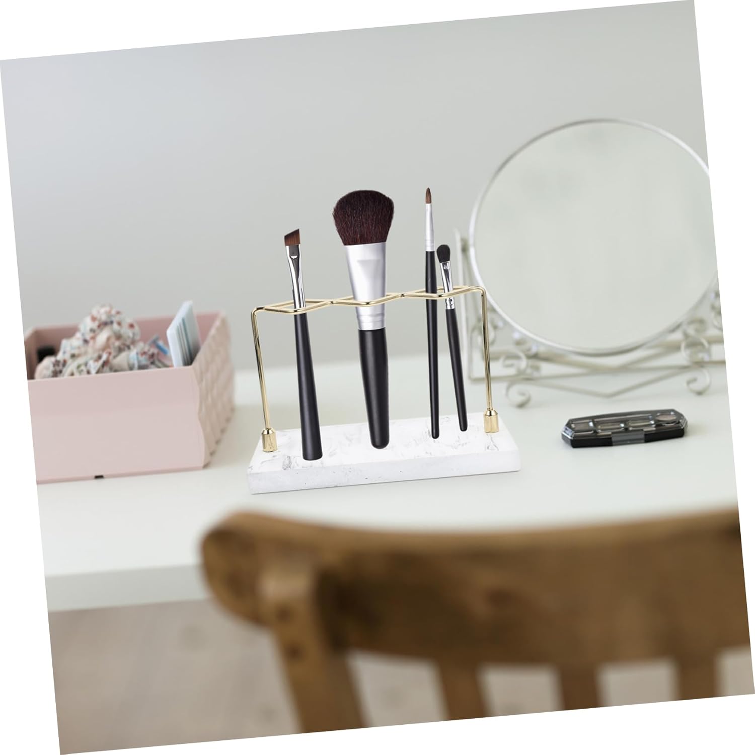 OUNONA Marble Pattern Toothbrush Holder for 4 Brush Storage