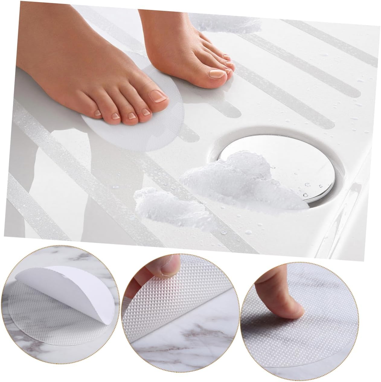 Yardenfun 30 Pcs Non-Slip Bath Tub Stickers Decals for Slippery Surfaces