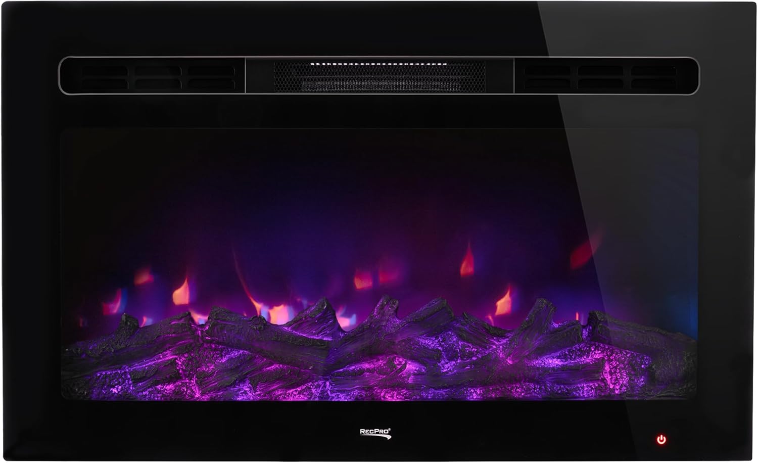 RecPro Recessed Electric Fireplace with Remote