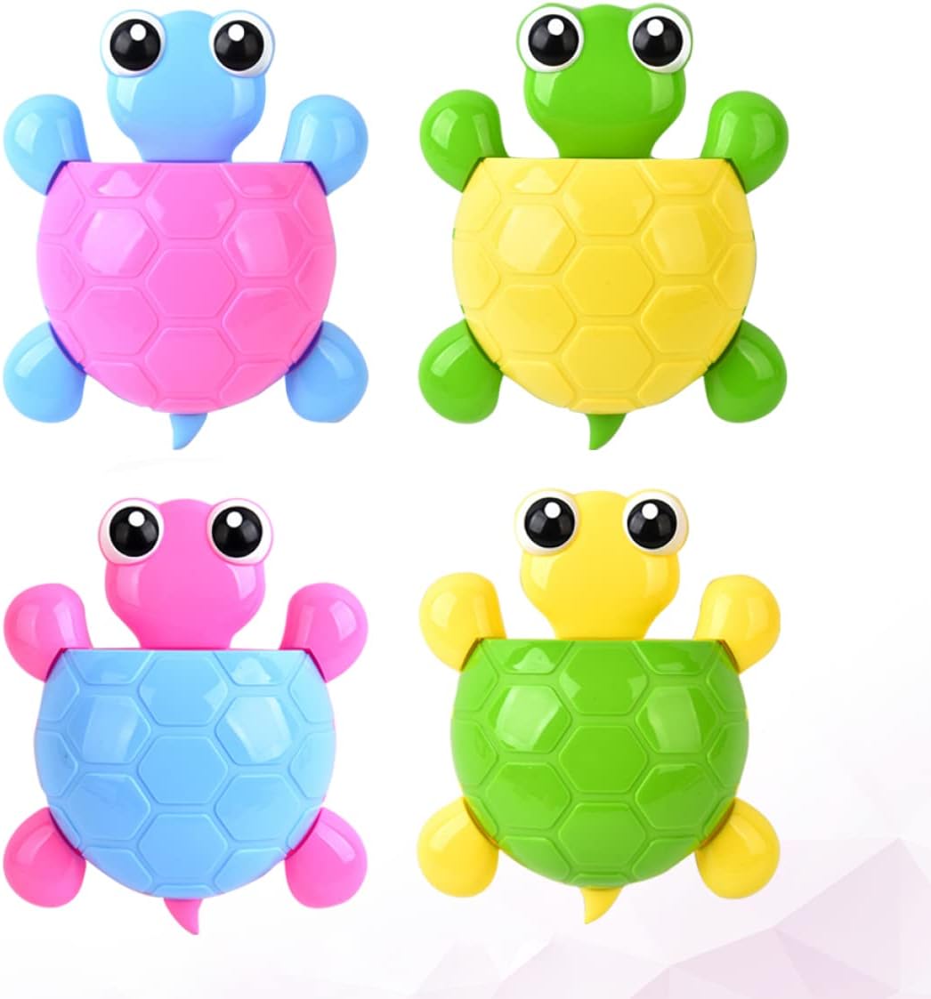 Cute Green Turtle Toothbrush Holder Suction Cup Mount