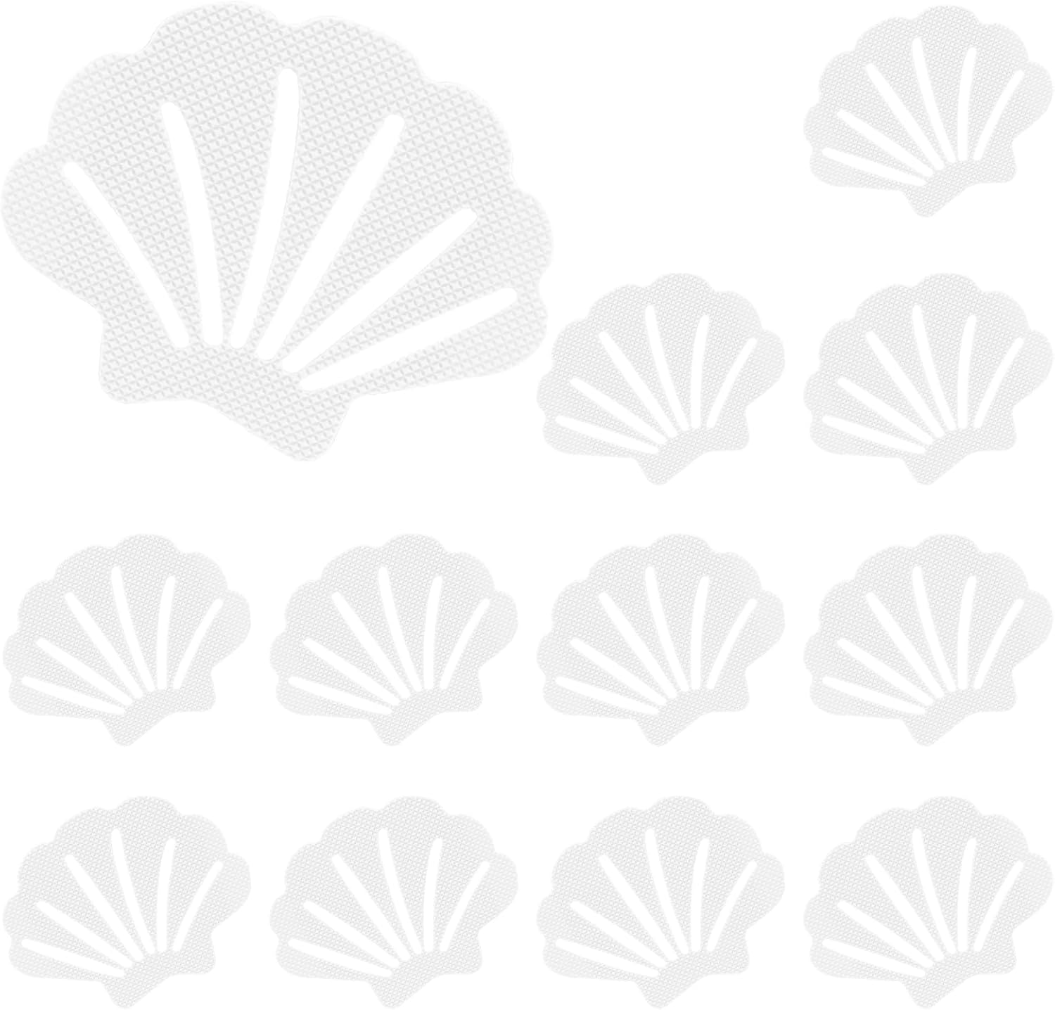 12 Pcs Non Slip Bathtub Stickers Sea Shell Shape Decals for Bathroom