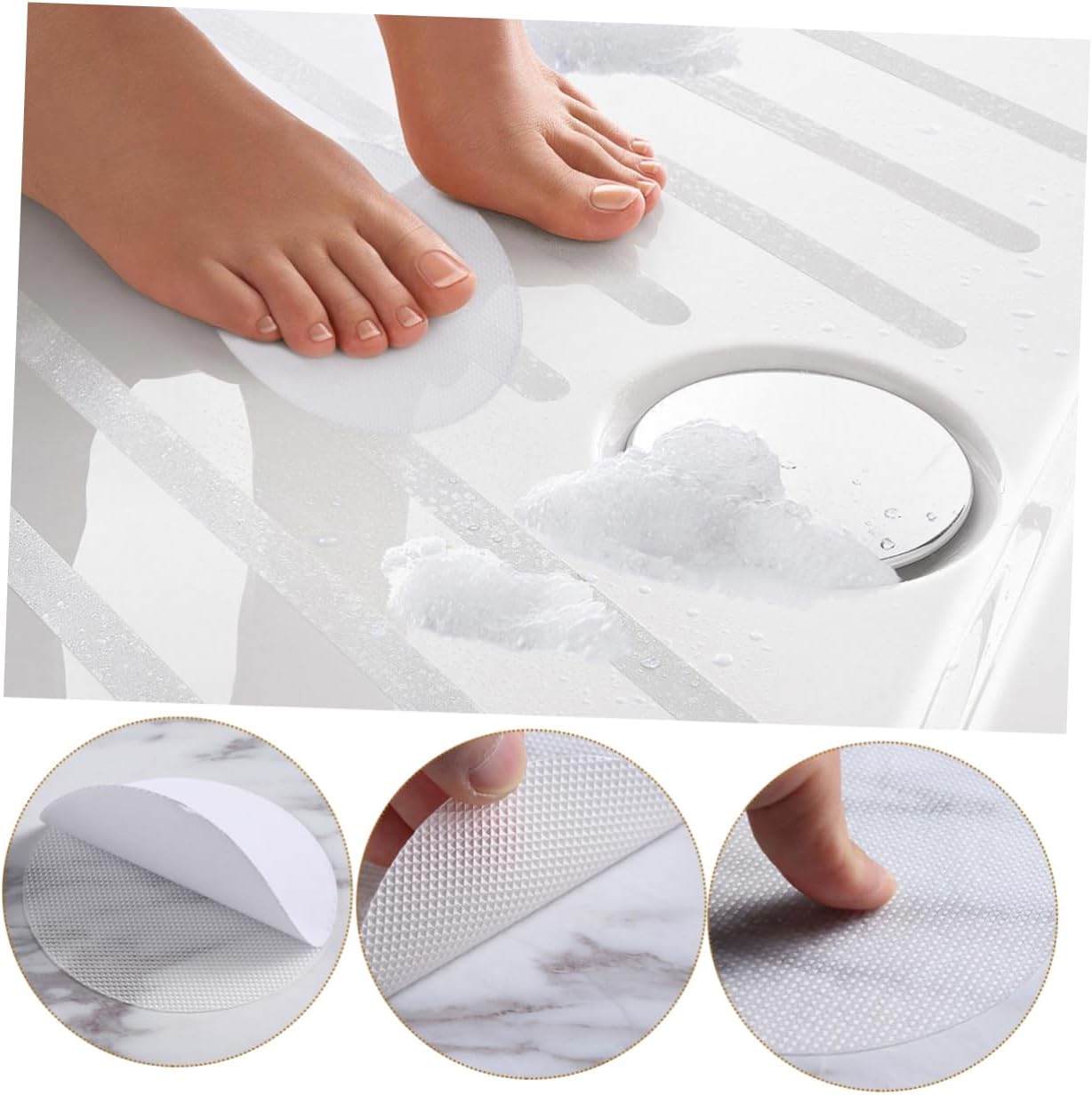 ABOOFAN 30 Pcs Round Bathtub Stickers Non-Slip Waterproof