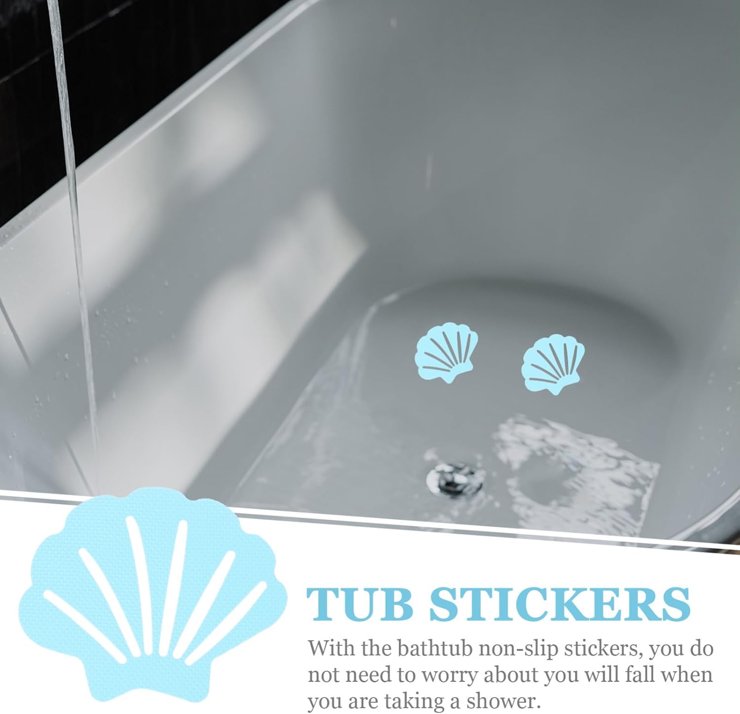Luxshiny 30pc Shell Shape Non-Slip Bathtub Stickers