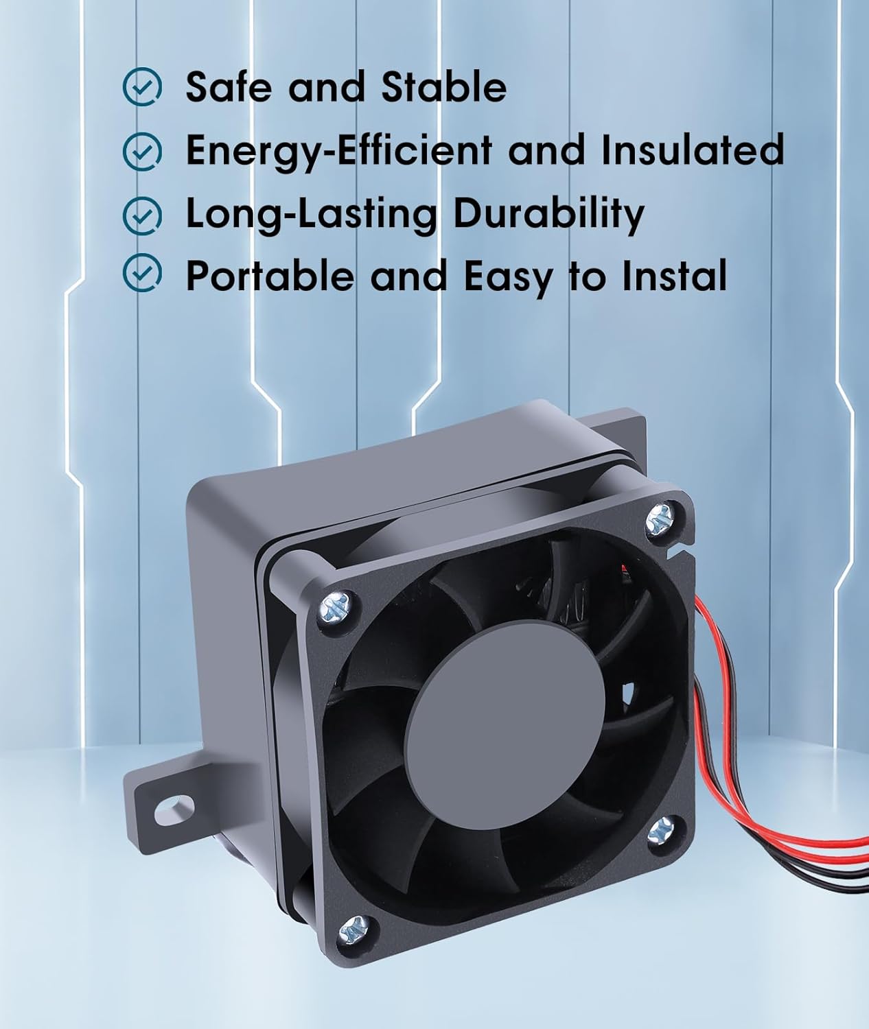 Irosiy 12V 50W Compact Ceramic Heater for Quick Heating