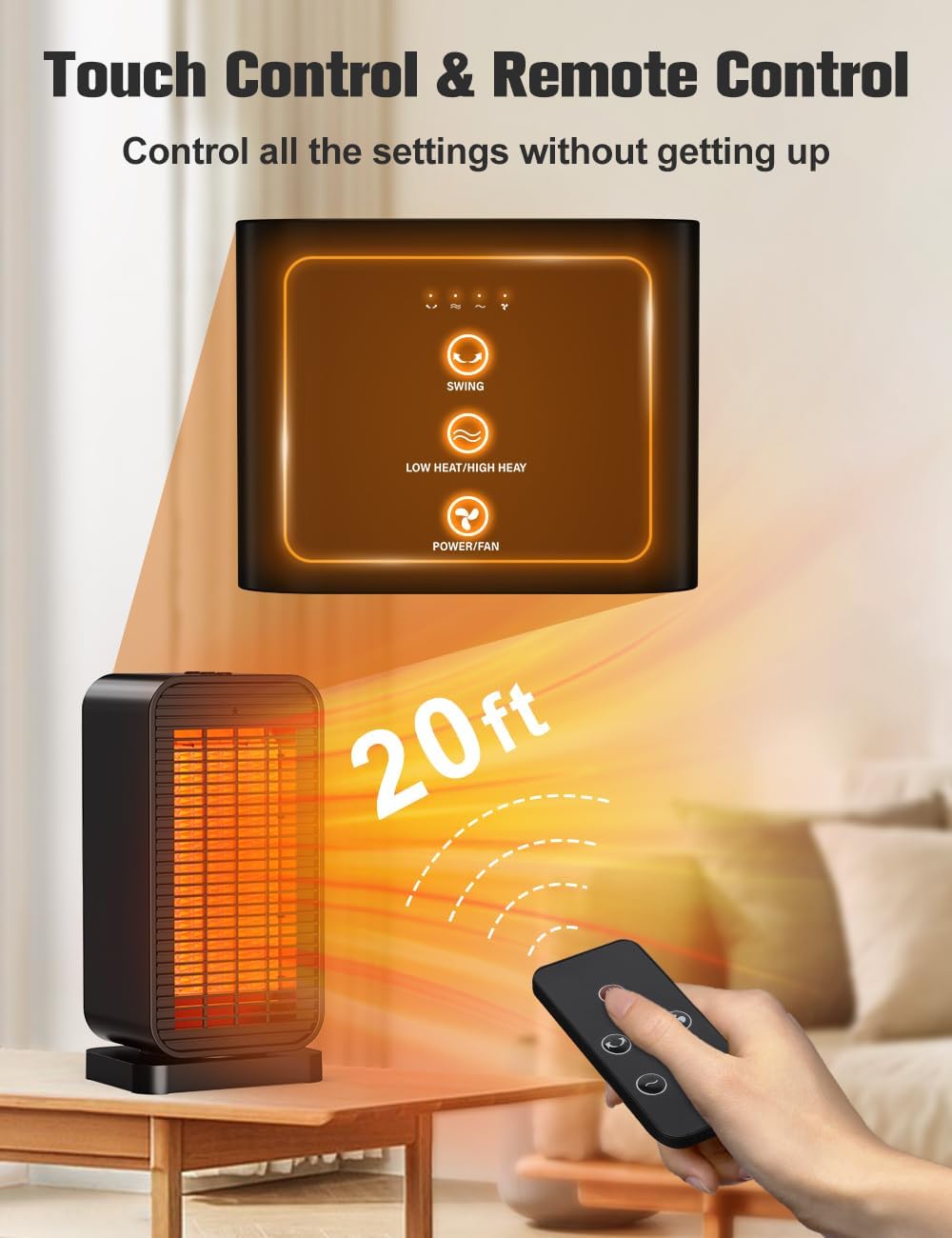 BALKO Space Heater 1500W PTC Ceramic for Large Room
