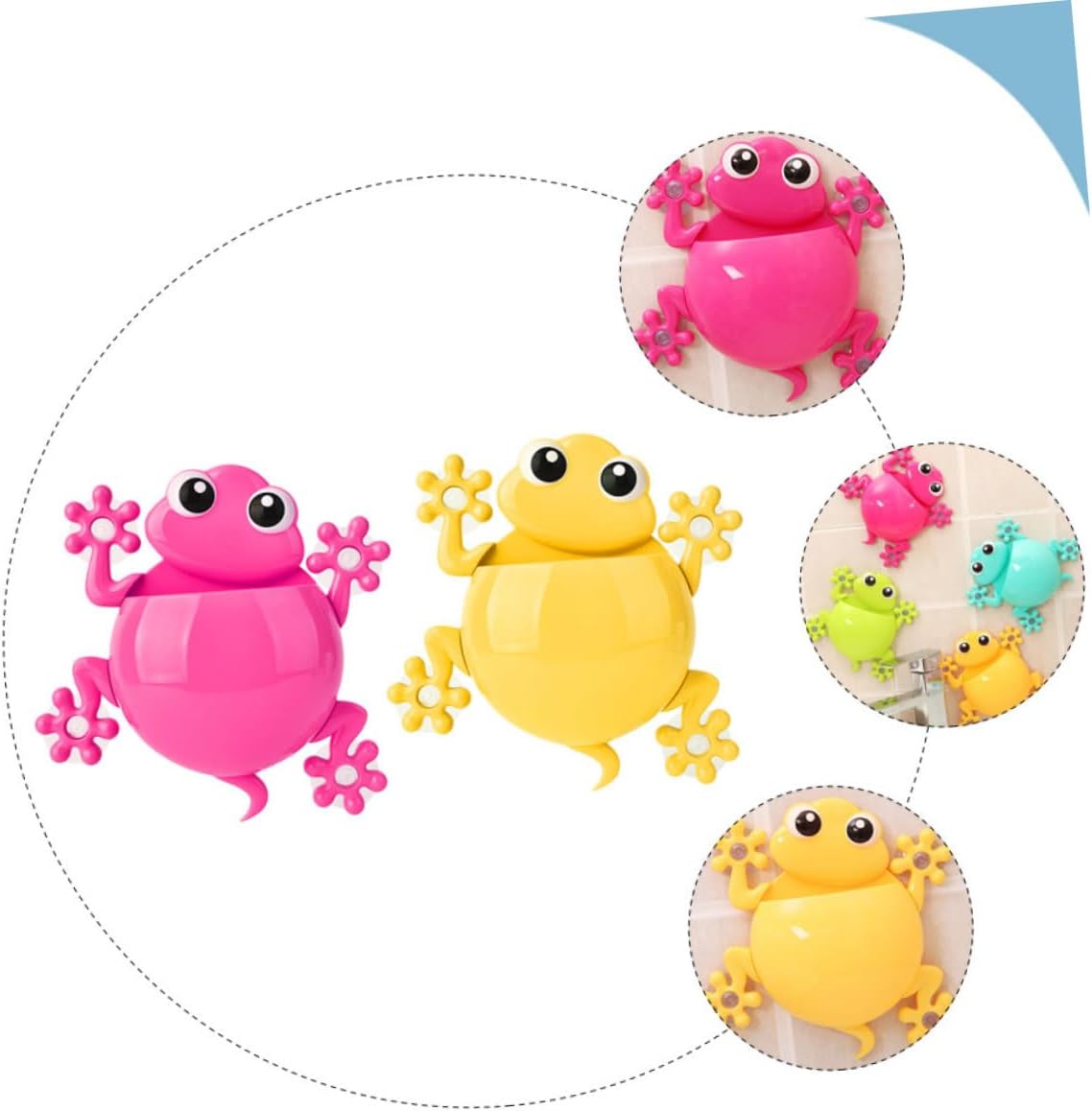 Ciieeo Suction Cup Toothbrush Holder for Kids Gecko Design