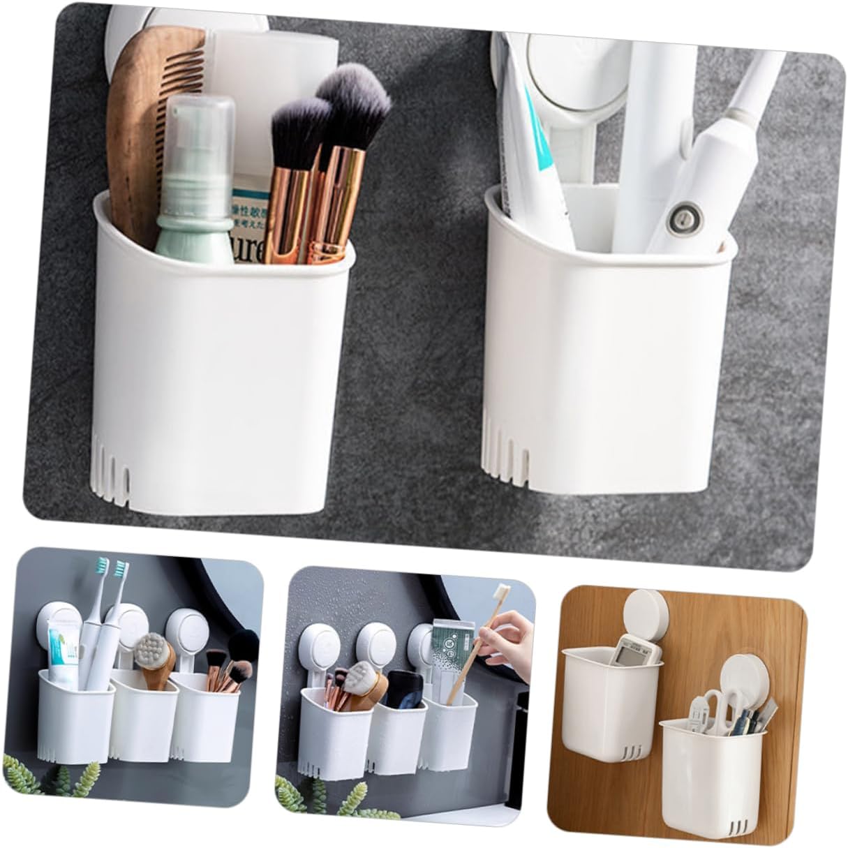 Holibanna Suction Cup Wall Mount Toothbrush Holder