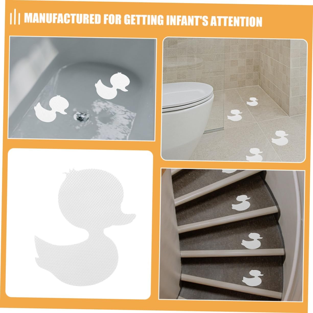 WOONEKY Duck Stickers for Bathtub 20pcs Non-Slip 1