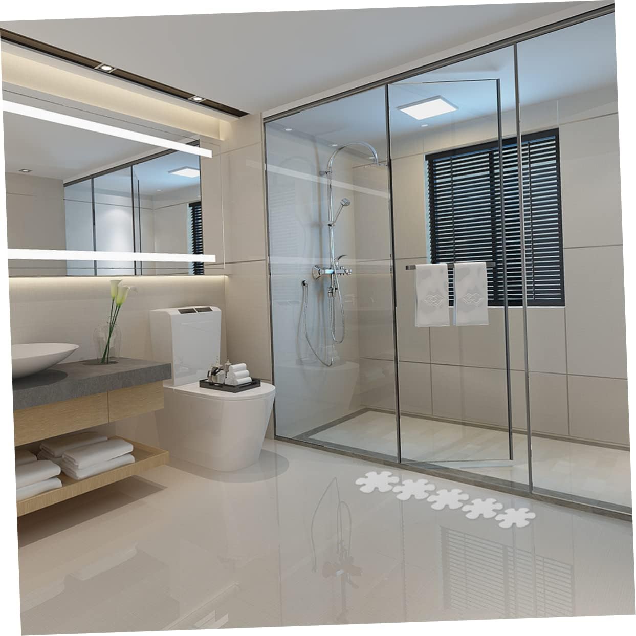 Healifty 2Sets Non Slip Bathtub Stickers with Flower Design