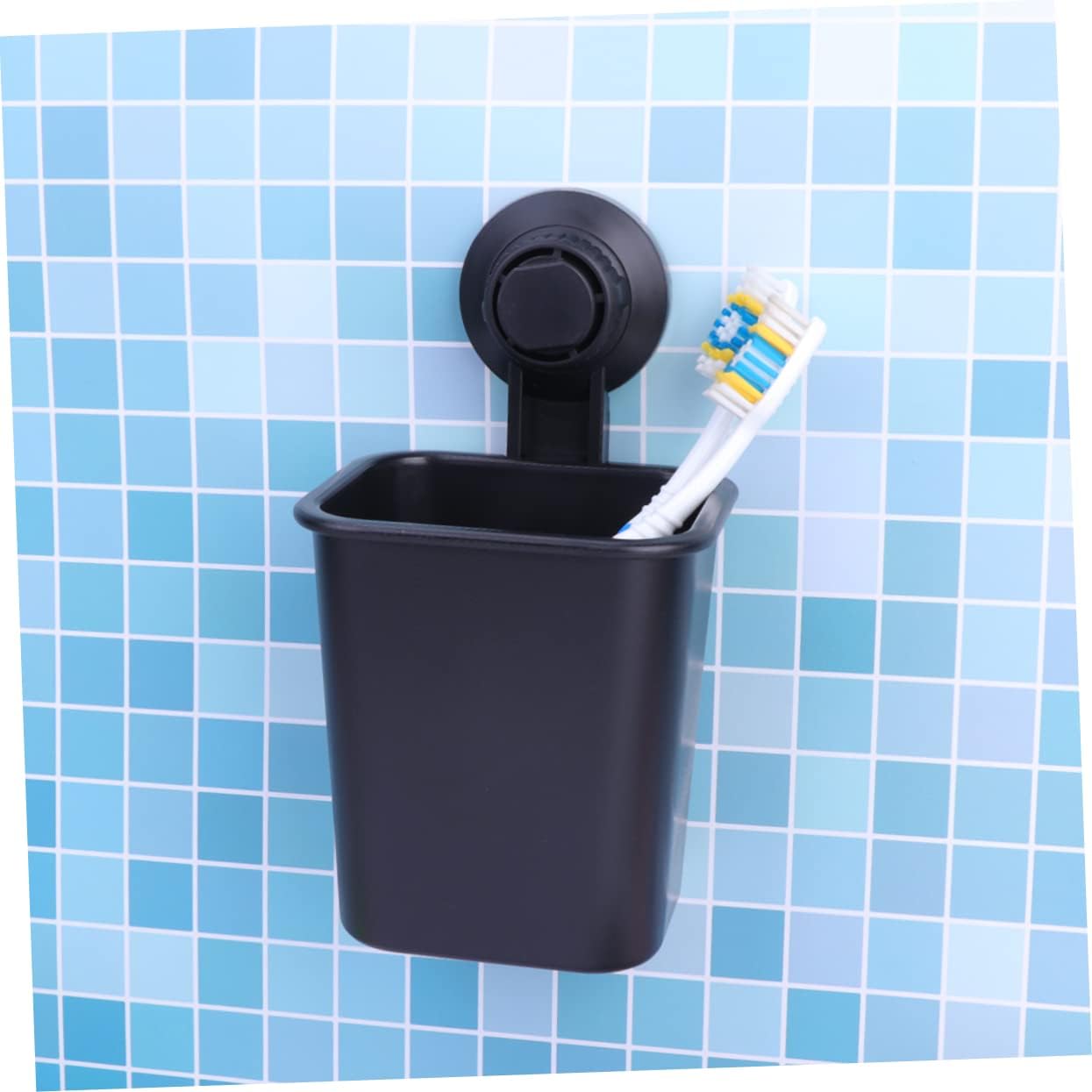 PRETYZOOM Wall Mounted Suction Toothbrush Holder with Toothpaste Mount