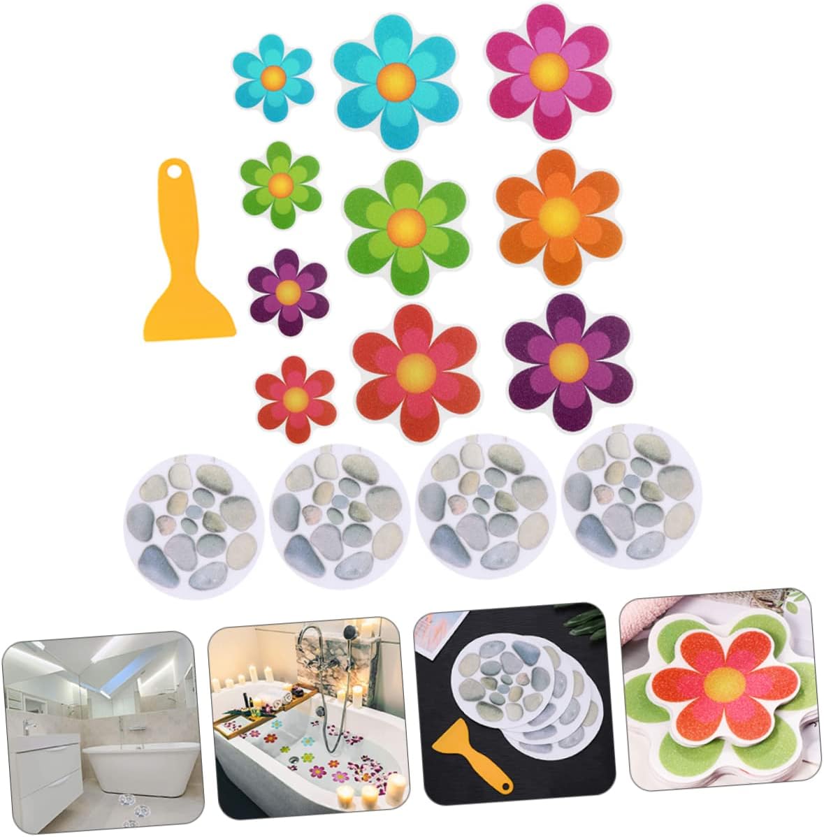 PRETYZOOM Non-Slip Tub Stickers for Bath and Kitchen
