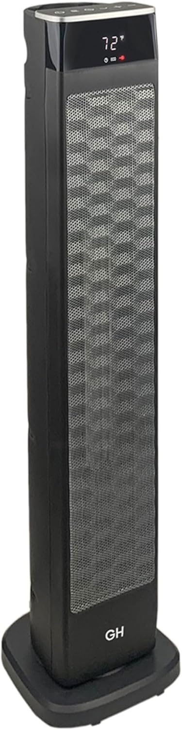 Good Housekeeping 30 Oscillating Ceramic Tower Heater with Remote Black 1