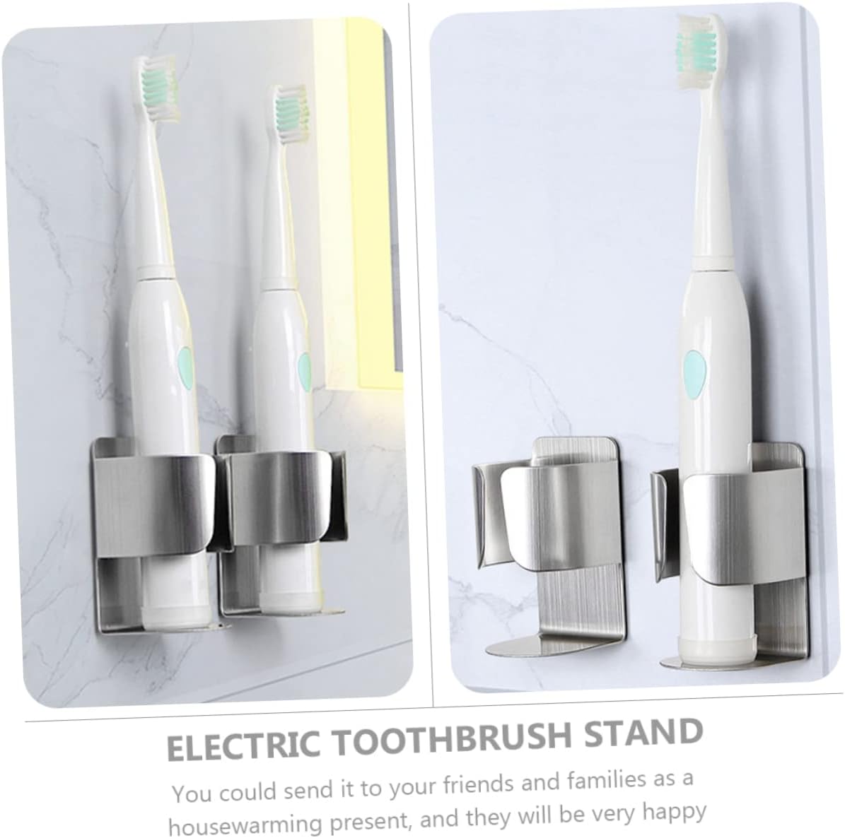 Garneck 6pcs Wall-Mounted Toothbrush Holder with Nail Storage