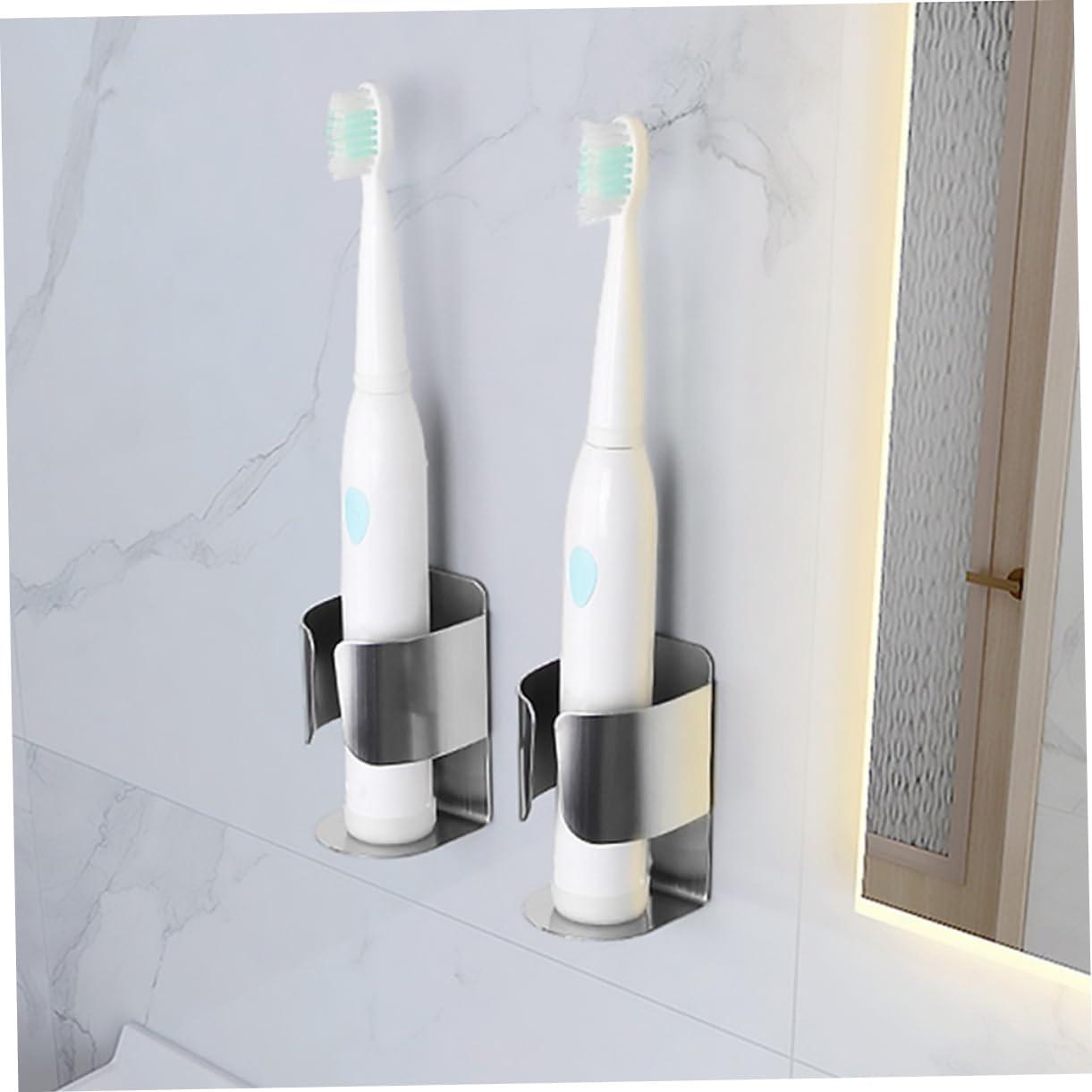 Garneck 6pcs Wall-Mounted Toothbrush Holder with Nail Storage