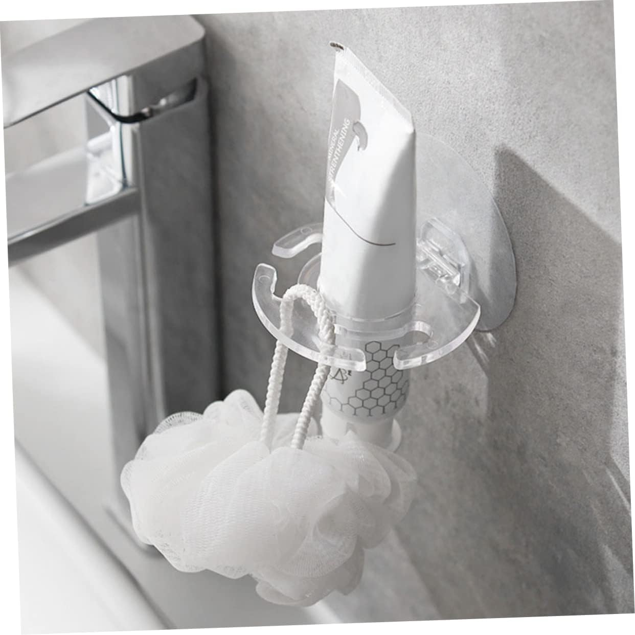 BUGUUYO 6Pcs Transparent Wall Mounted Toothbrush Holder