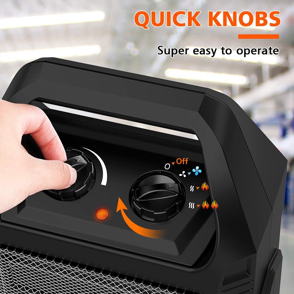 LifePlus 1500W Electric Space Heater with 3 Heat Modes and Fan