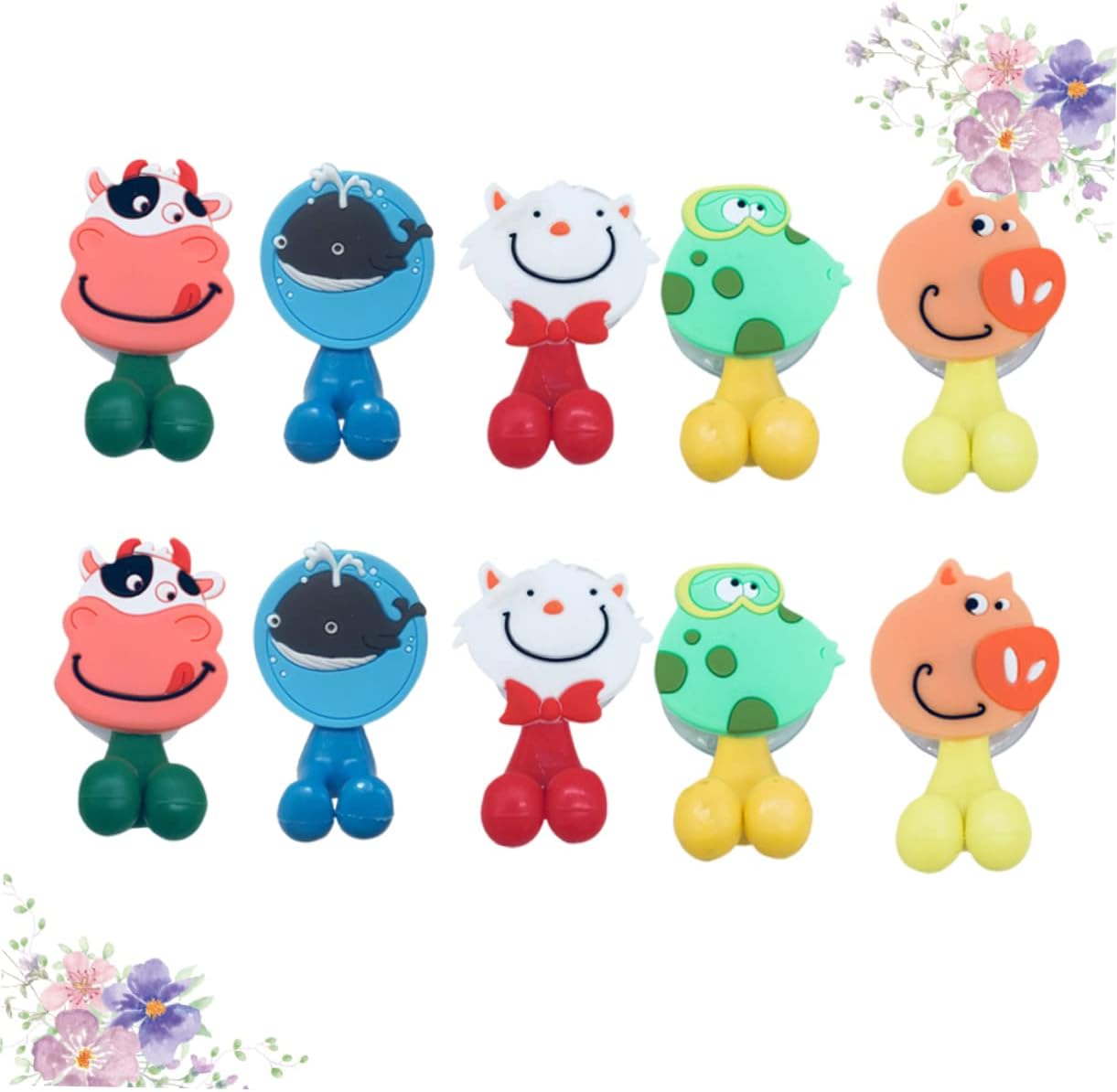 10pcs Cartoon Animal Toothbrush Holder Suction Cup Wall Mount 1