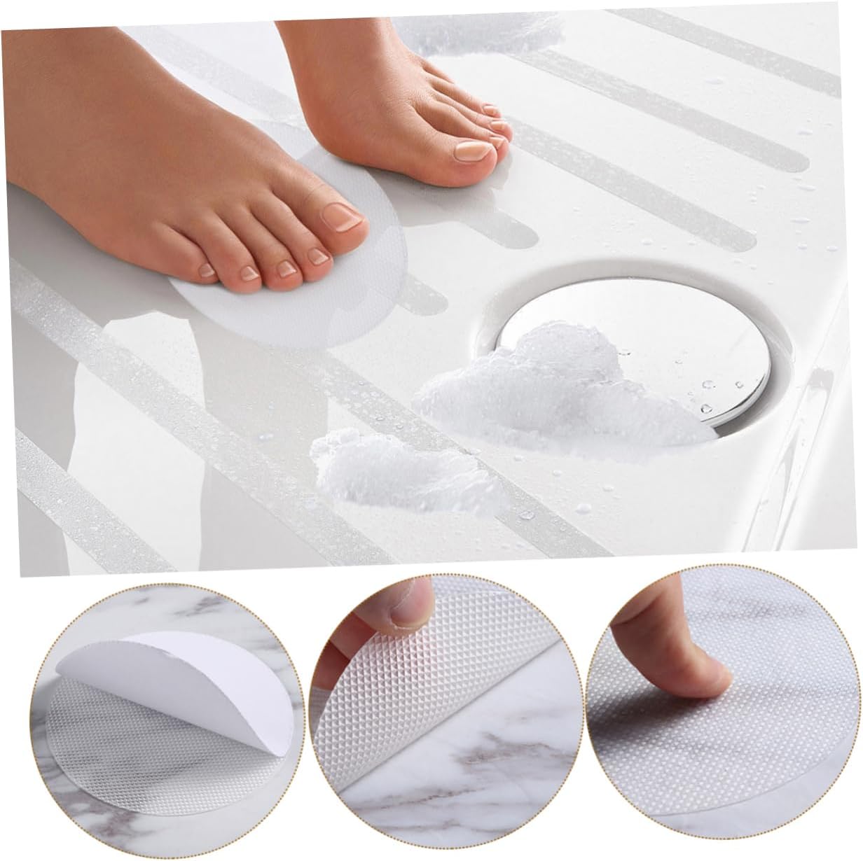 UTHCLO 30 Pcs Non Slip Round Adhesive Stickers for Bathtubs