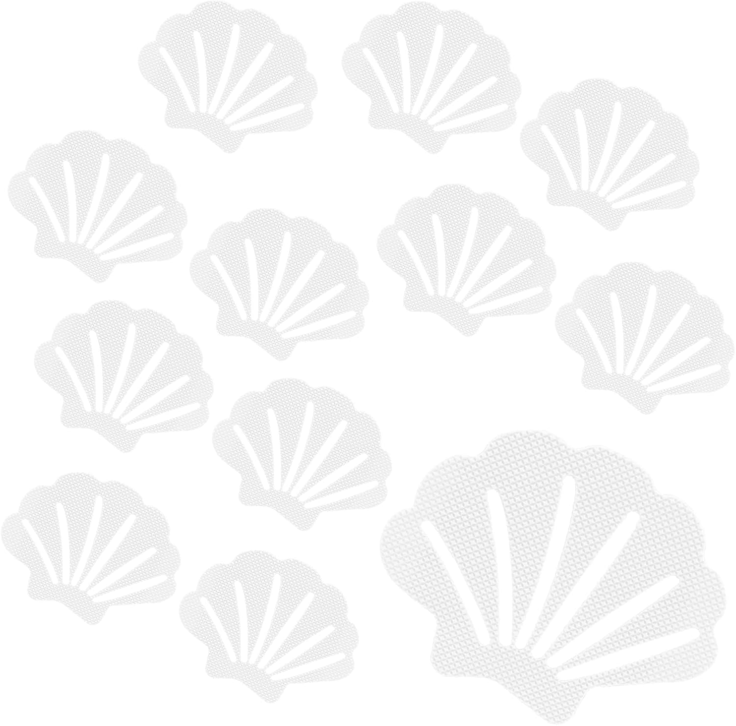 12 Pcs Non Slip Bathtub Stickers Sea Shell Shape Decals for Bathroom