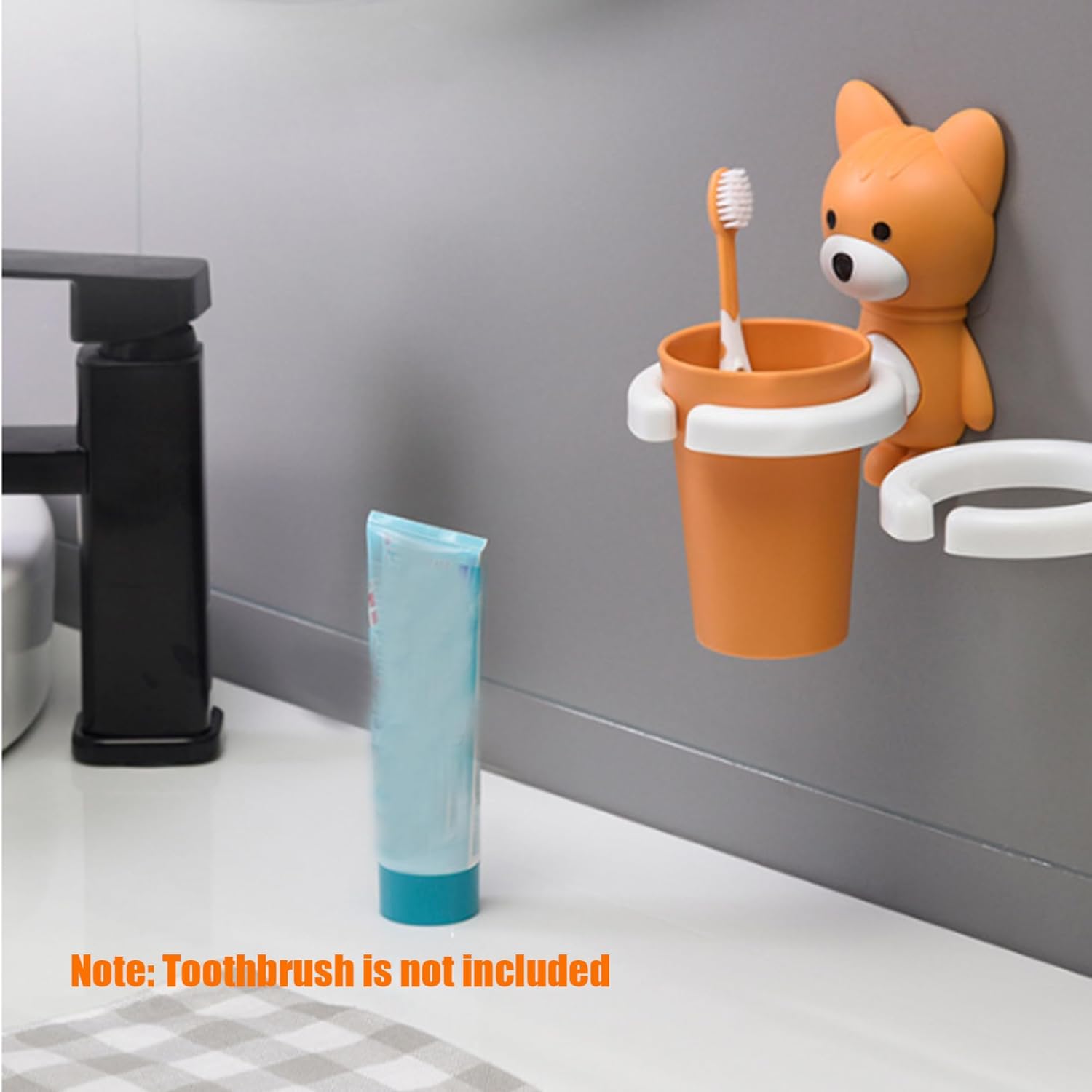 BEAHING Kids Toothbrush Holder with Cartoon Fox Design