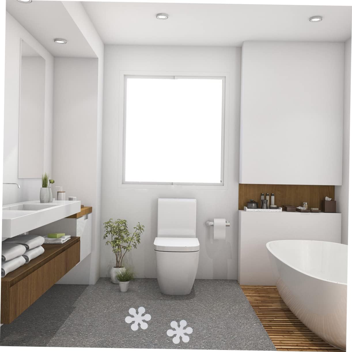 Sosoport 20Pcs Snowflake Non-Slip Tub Strips with Adhesive Safety Stickers