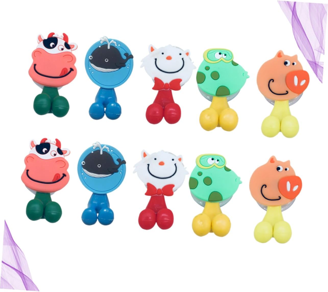 10pcs Cartoon Animal Toothbrush Holder Suction Cup Wall Mount 1
