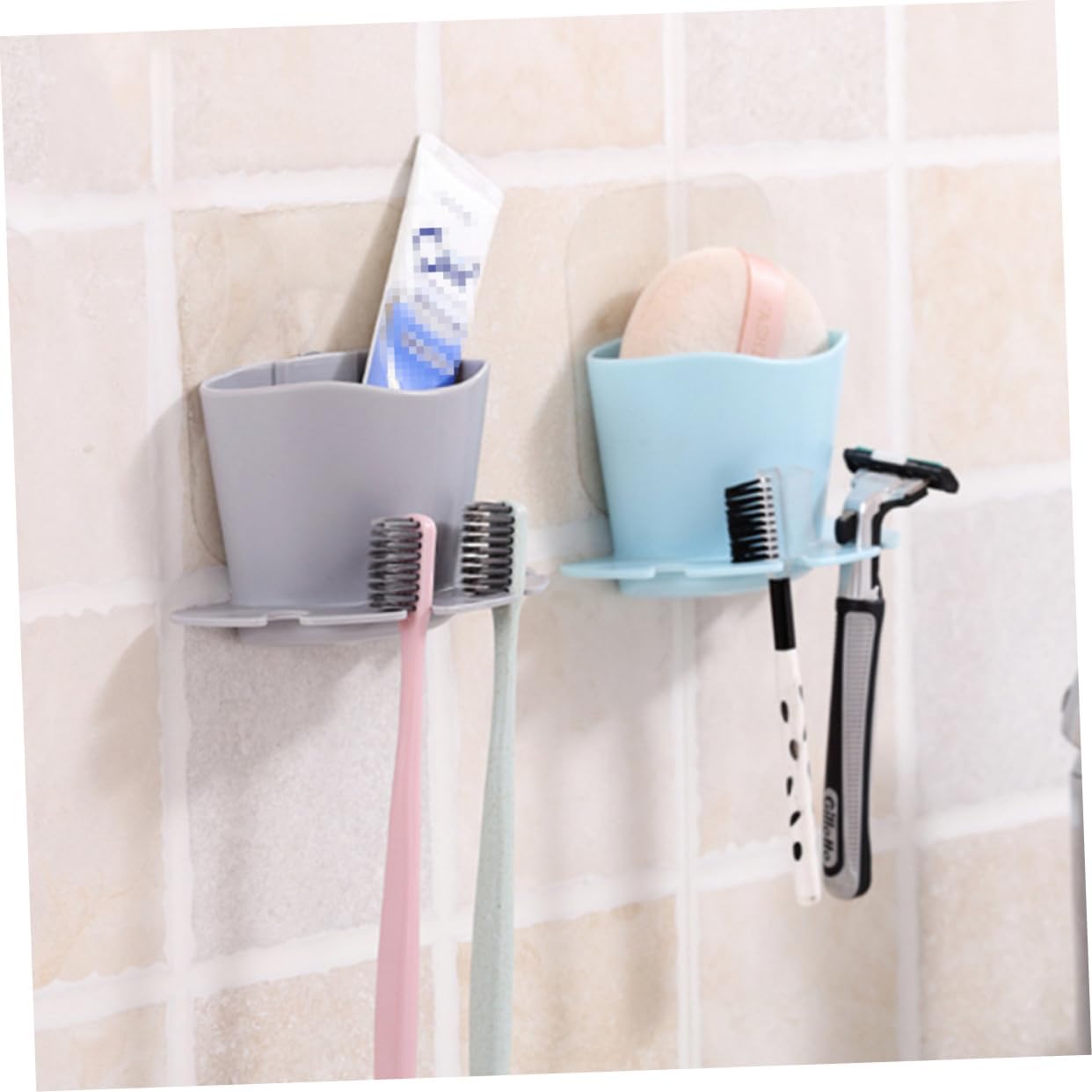 PRETYZOOM Suction Cup Toothbrush Holder Organizer