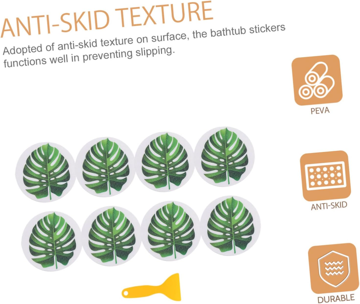 SWOOMEY 1 Set Leaf Anti Slip Bathtub Stickers